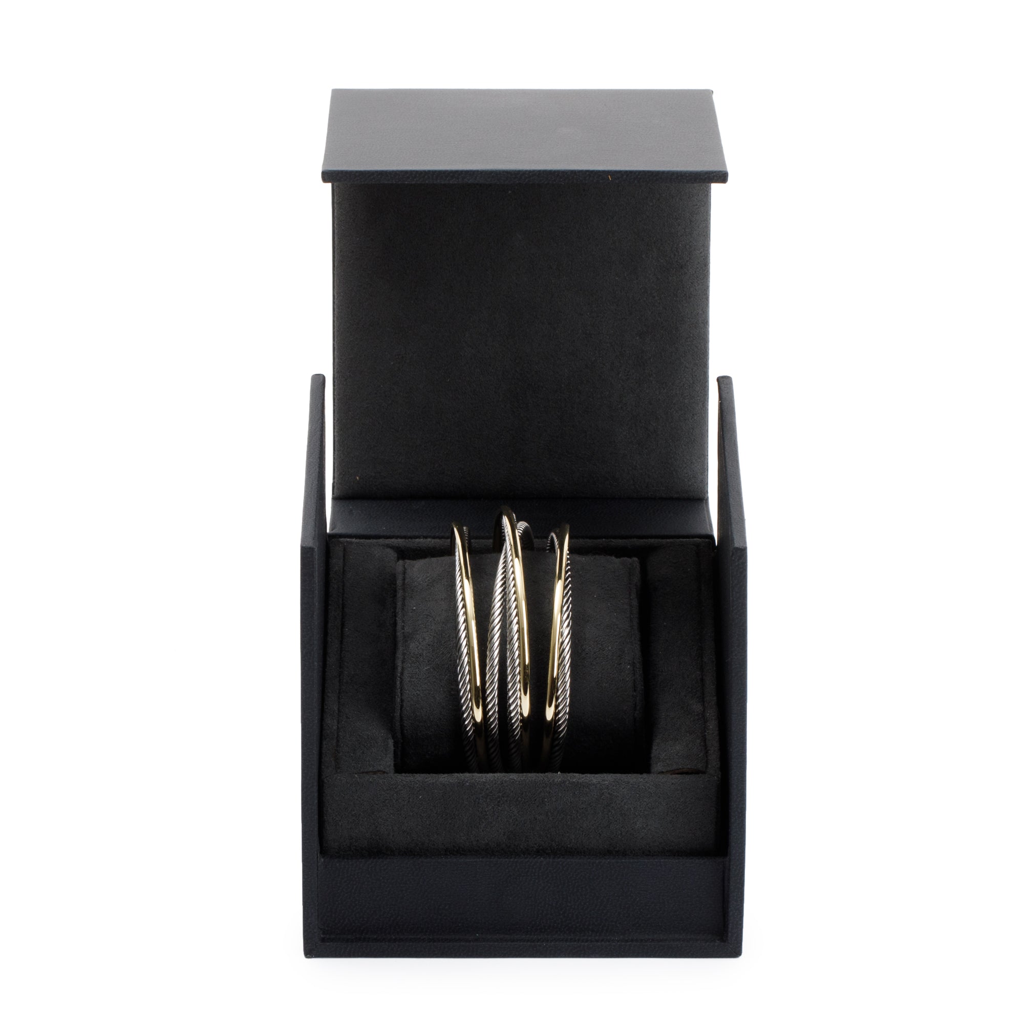 David Yurman Sterling Silver & 18k Yellow Gold 27.5 MM Crossover Cuff Bracelet w/ Box