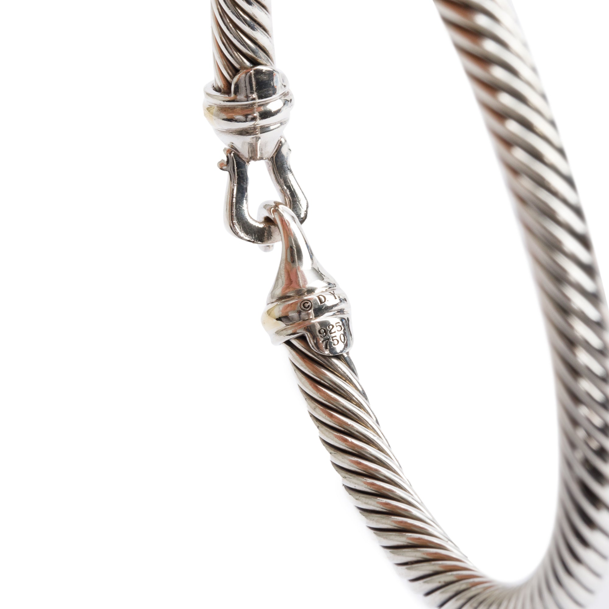 David Yurman Sterling Silver & 18k Yellow Gold 5MM Cable Buckle Bracelet