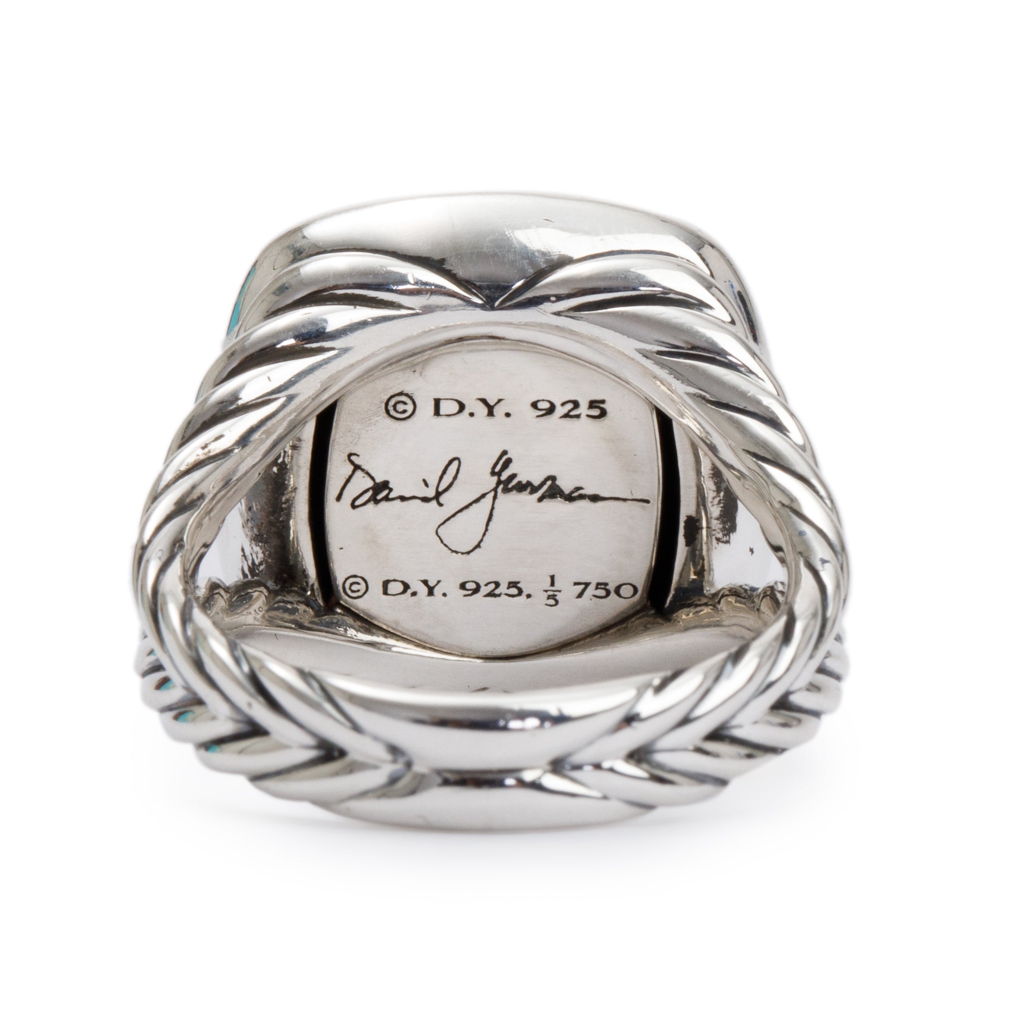 David Yurman Sterling Silver & 18k Yellow Gold Diamond Albion Ring, Size 8