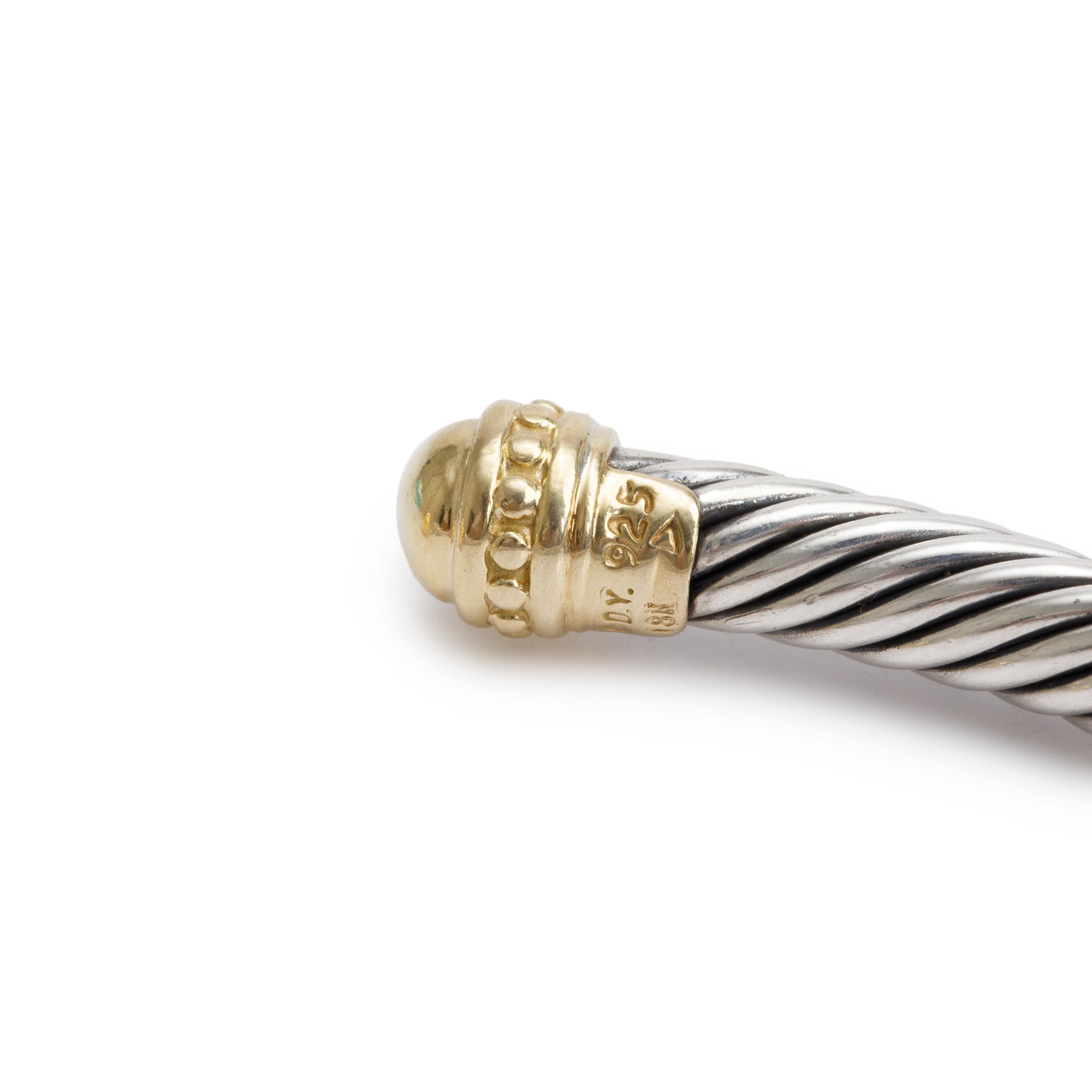 David Yurman Sterling Silver & 18k Yellow Gold Domes 5 MM Cable Classics Bracelet