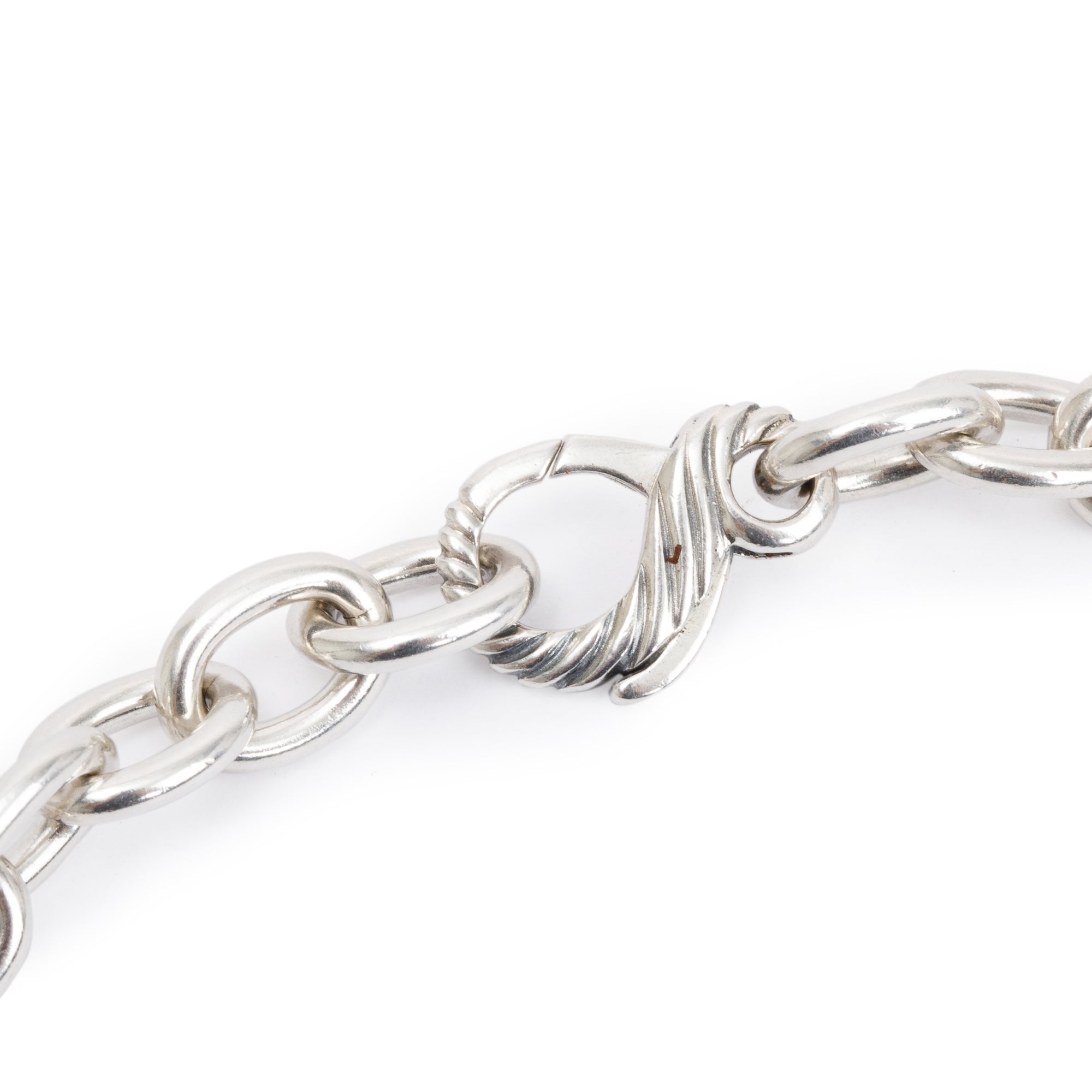 David Yurman Sterling Silver & 18k Yellow Gold Oval Link Cable Chain Figaro Necklace, 32"