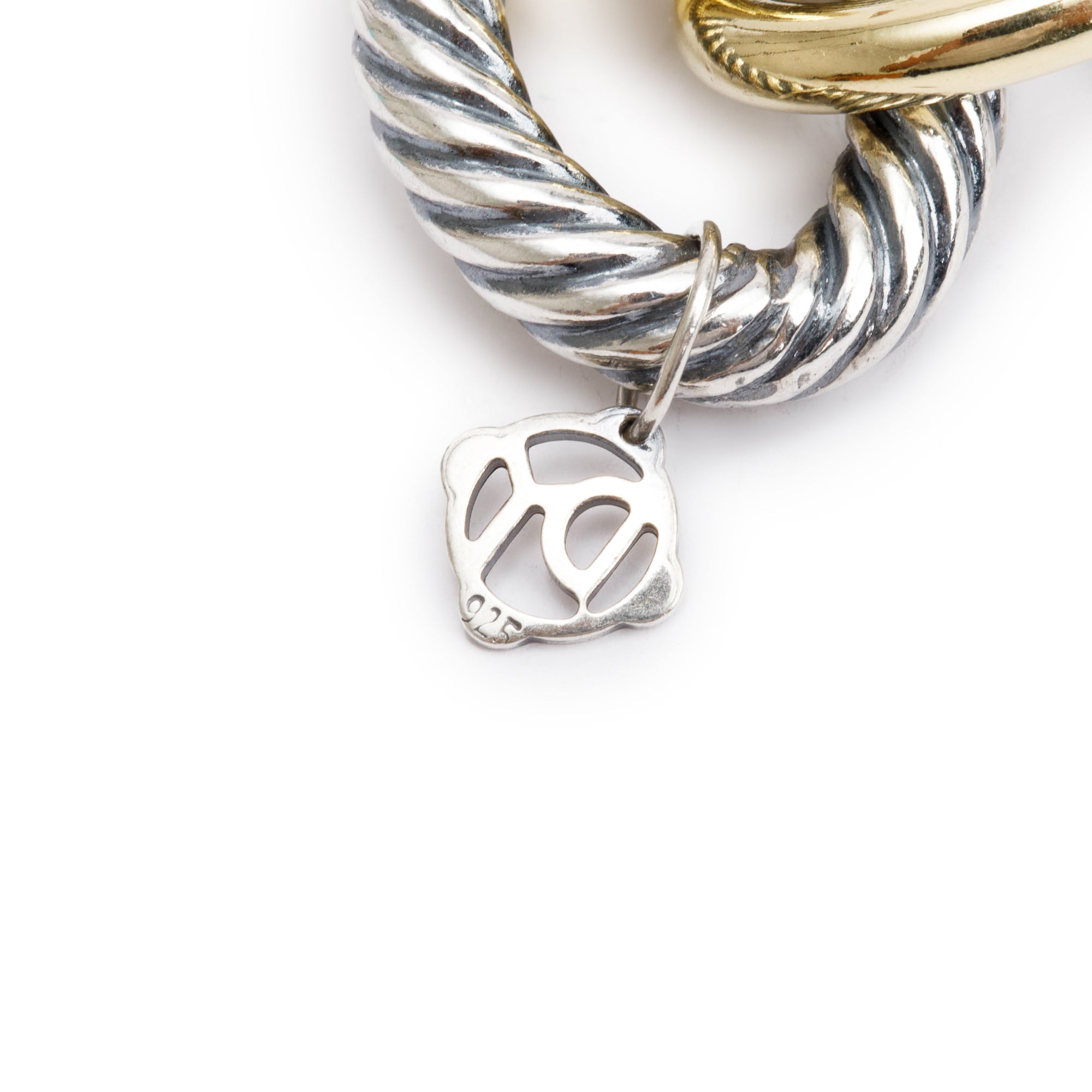 David Yurman Sterling Silver & 18k Yellow Gold Oval Link Chain Necklace