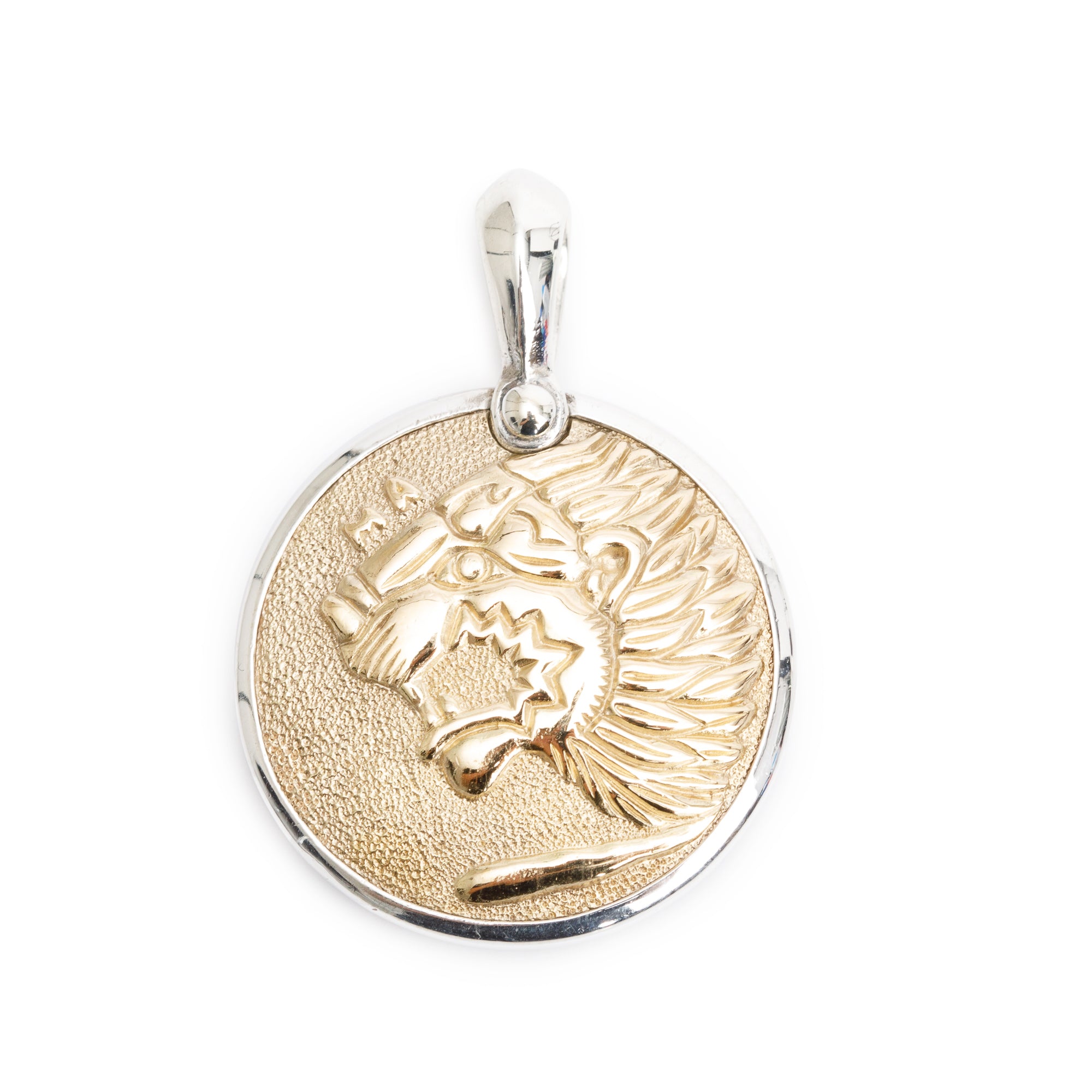 David Yurman Sterling Silver & 18k Yellow Gold Petrvs Lion Amulet Pendant