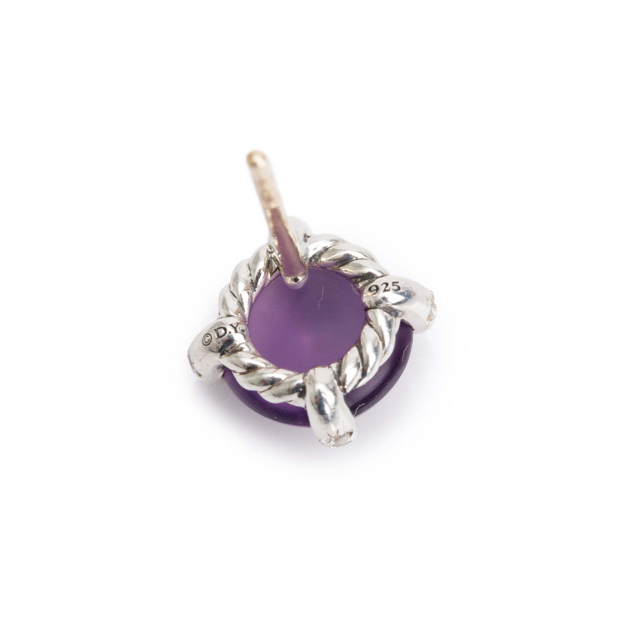 David Yurman Sterling Silver Amethyst & Diamond Chatelaine Earrings