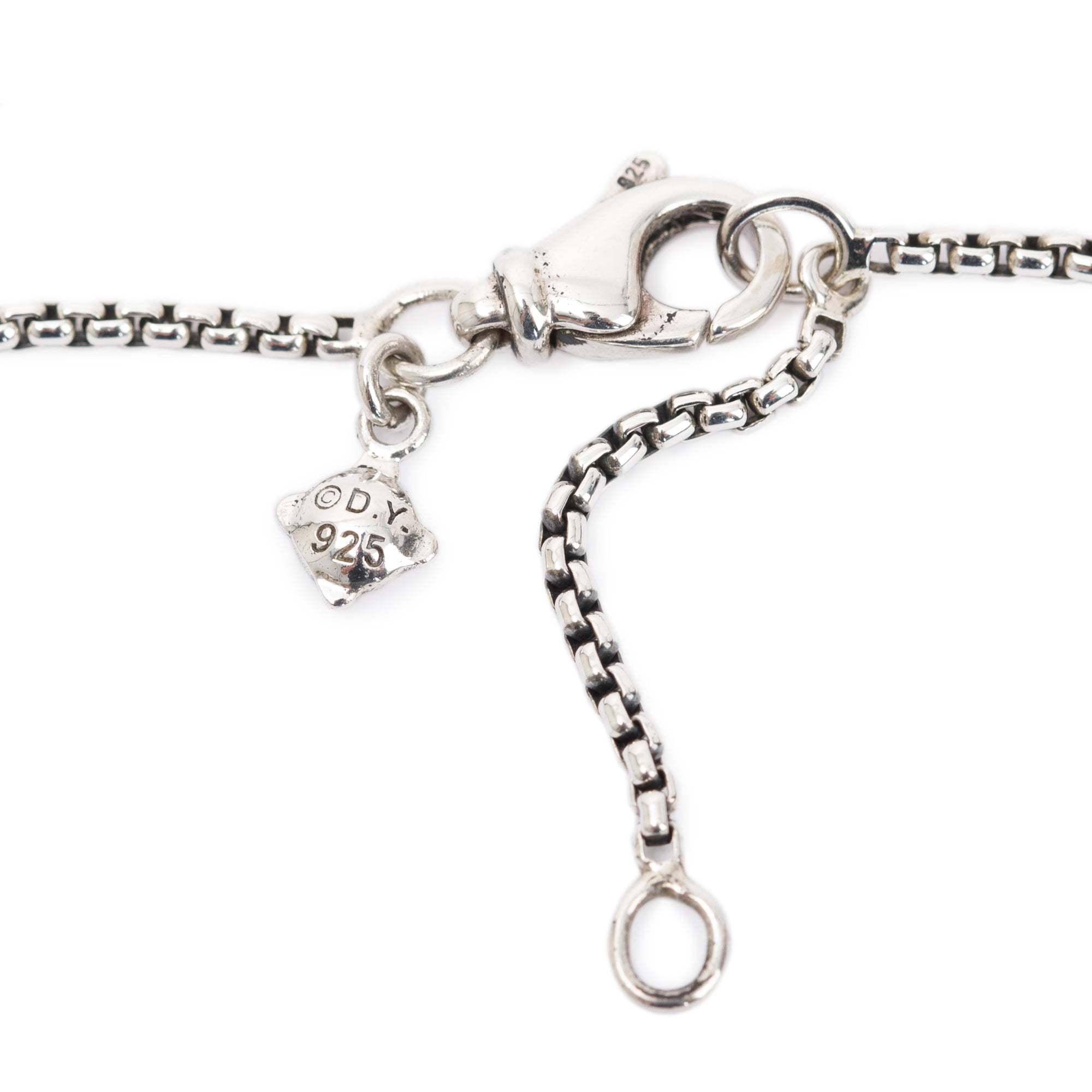 David Yurman Sterling Silver Aquamarine & Diamond Le Petit Coeur Sculpted Heart Pendant Necklace
