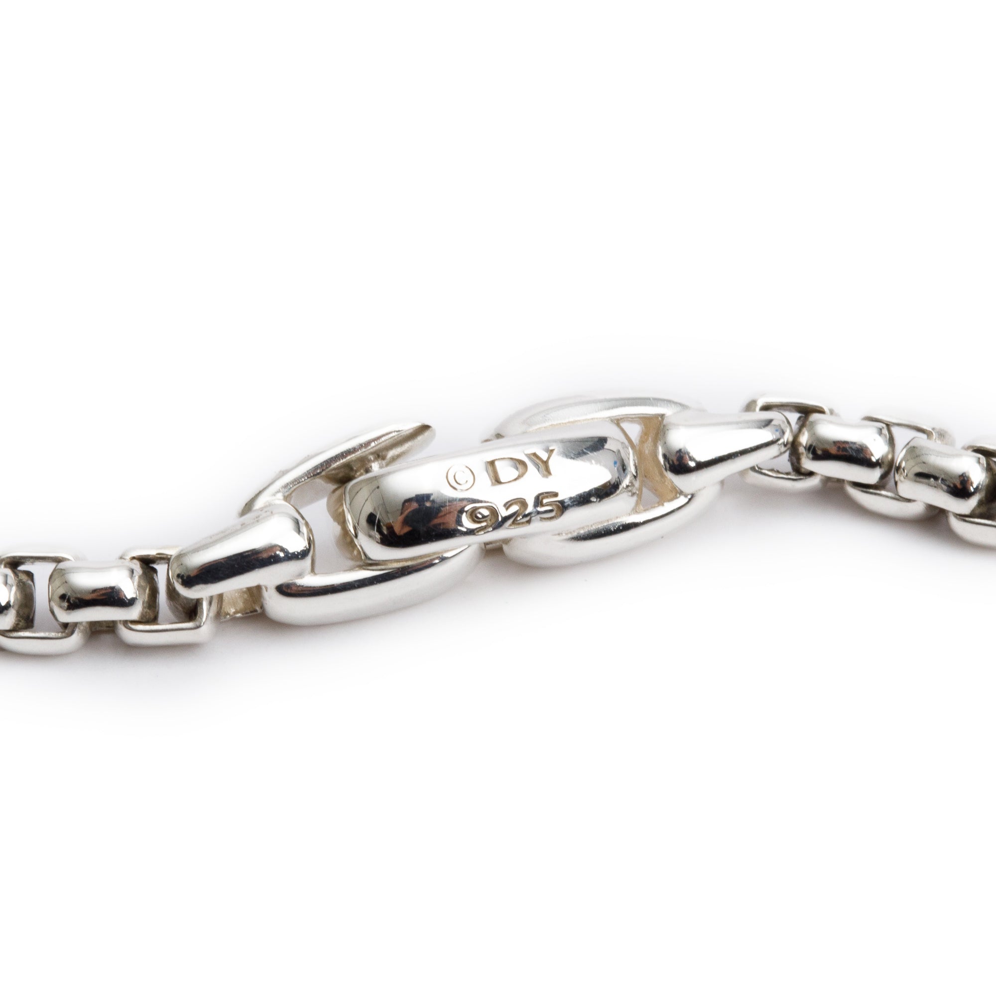 David Yurman Sterling Silver Black Diamond Streamline Cross Station Necklace