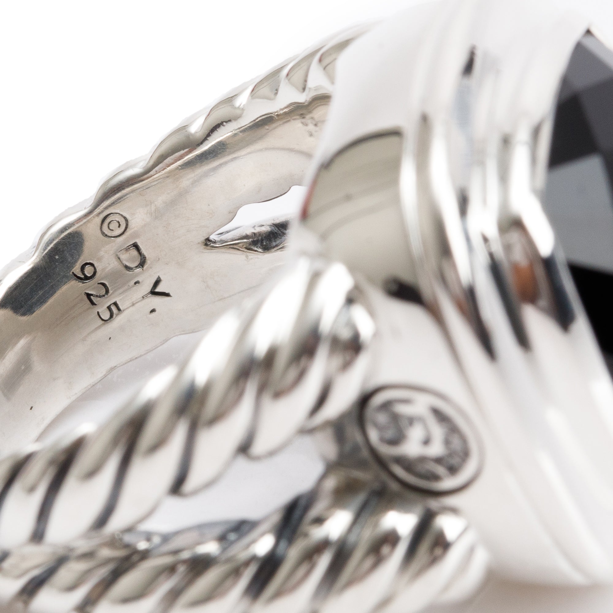 David Yurman Sterling Silver Black Onyx Albion Ring, Size 6