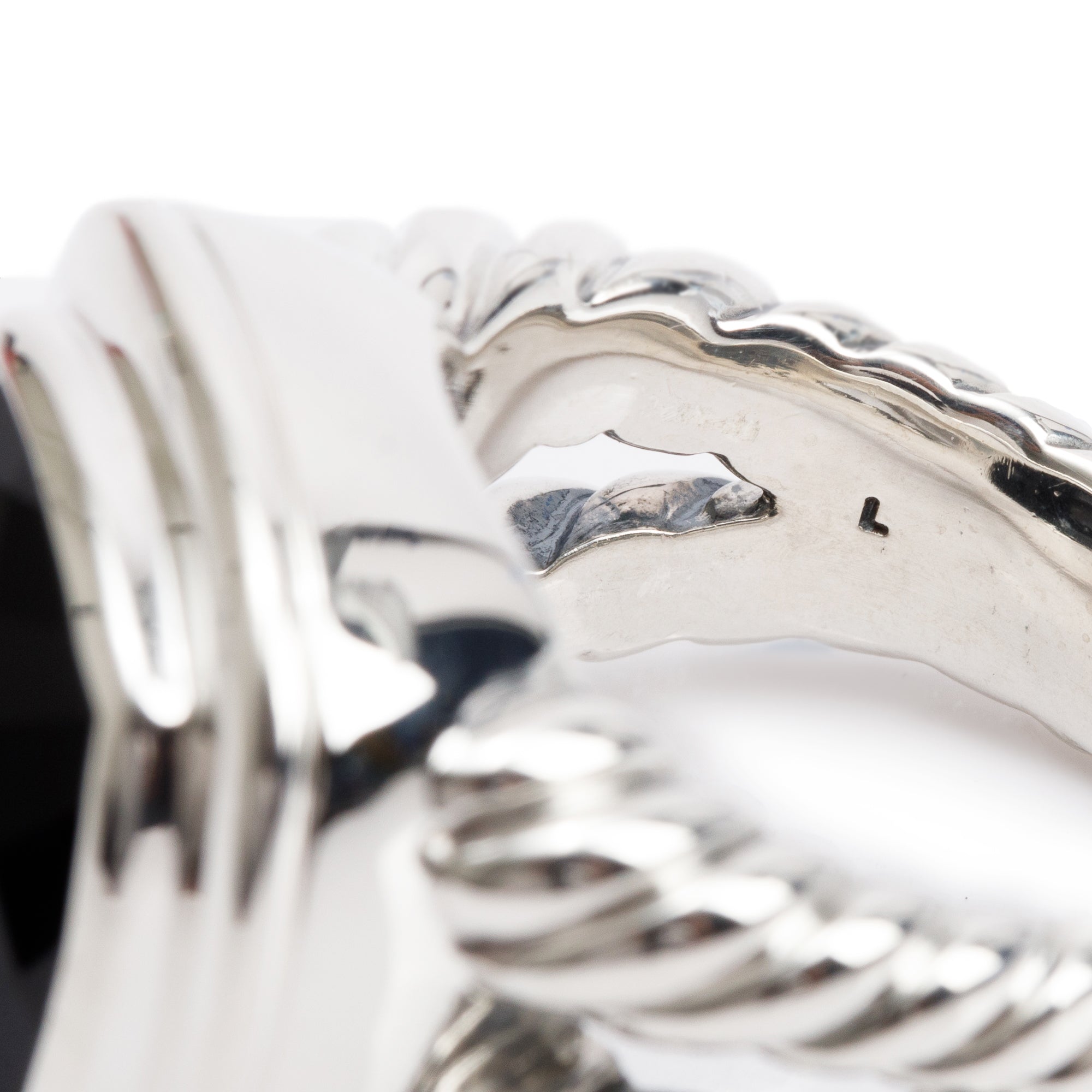 David Yurman Sterling Silver Black Onyx Albion Ring, Size 6