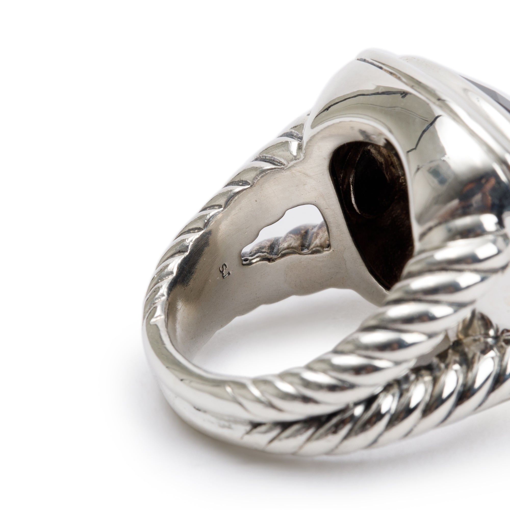 David Yurman Sterling Silver Black Onyx Albion Ring, Size 7.75