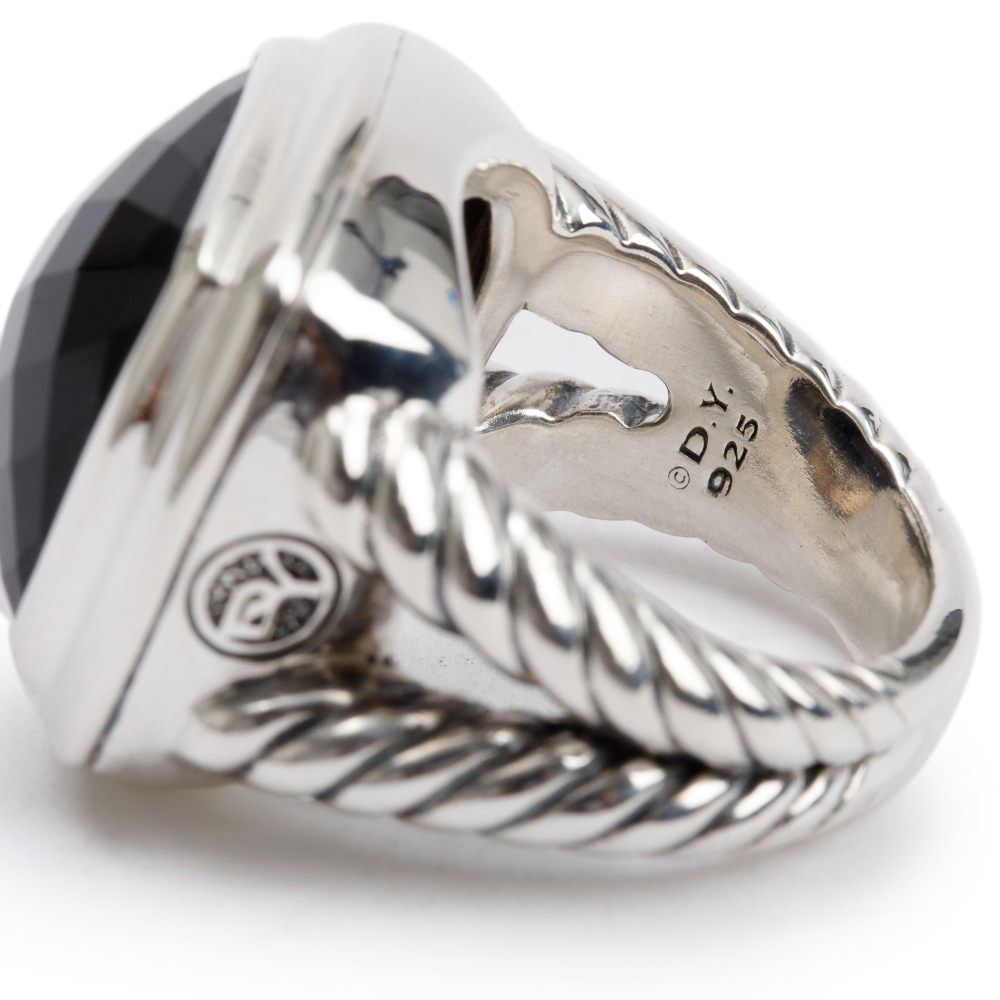 David Yurman Sterling Silver Black Onyx Albion Ring, Size 7.75