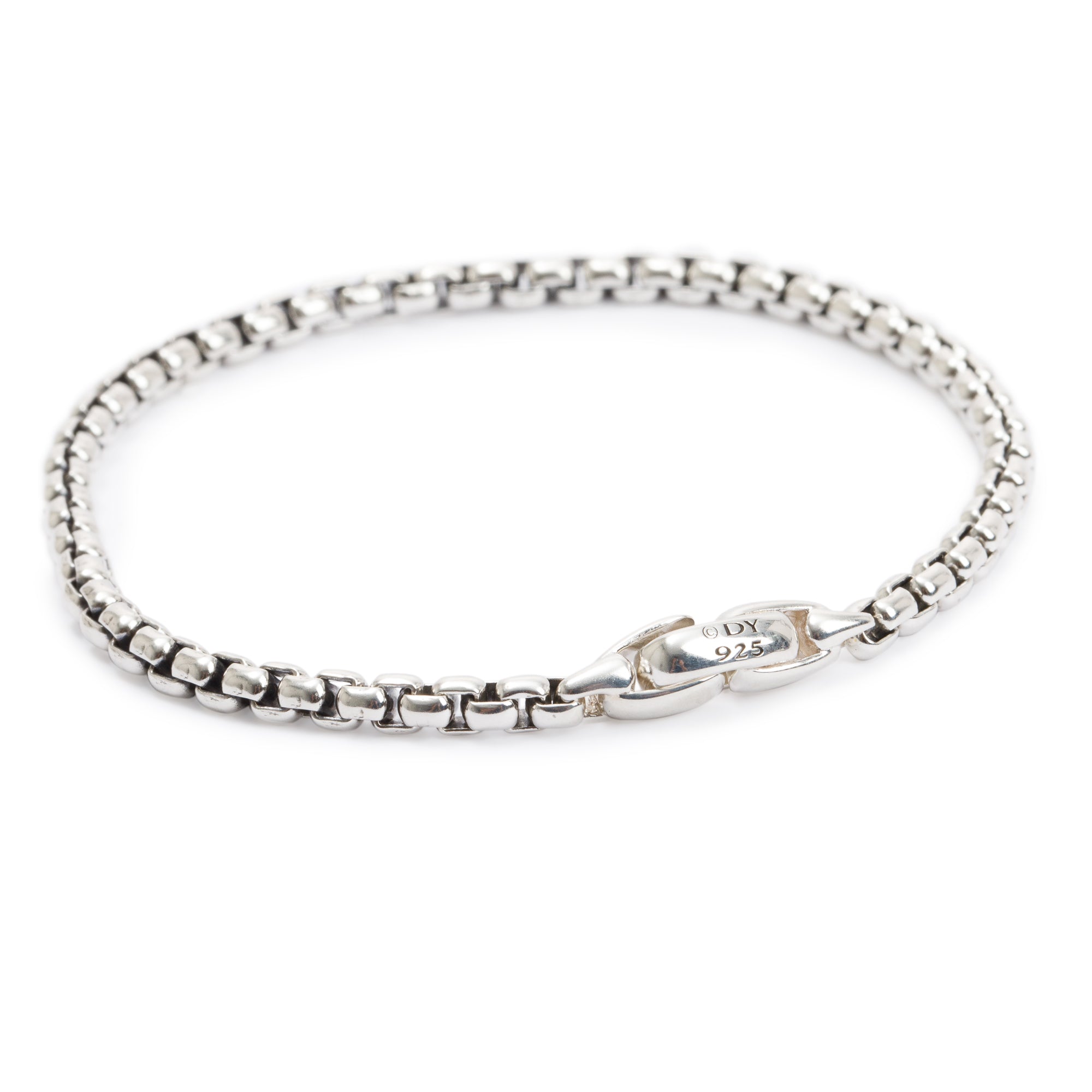 David Yurman Sterling Silver Box Chain Bracelet, 4 MM