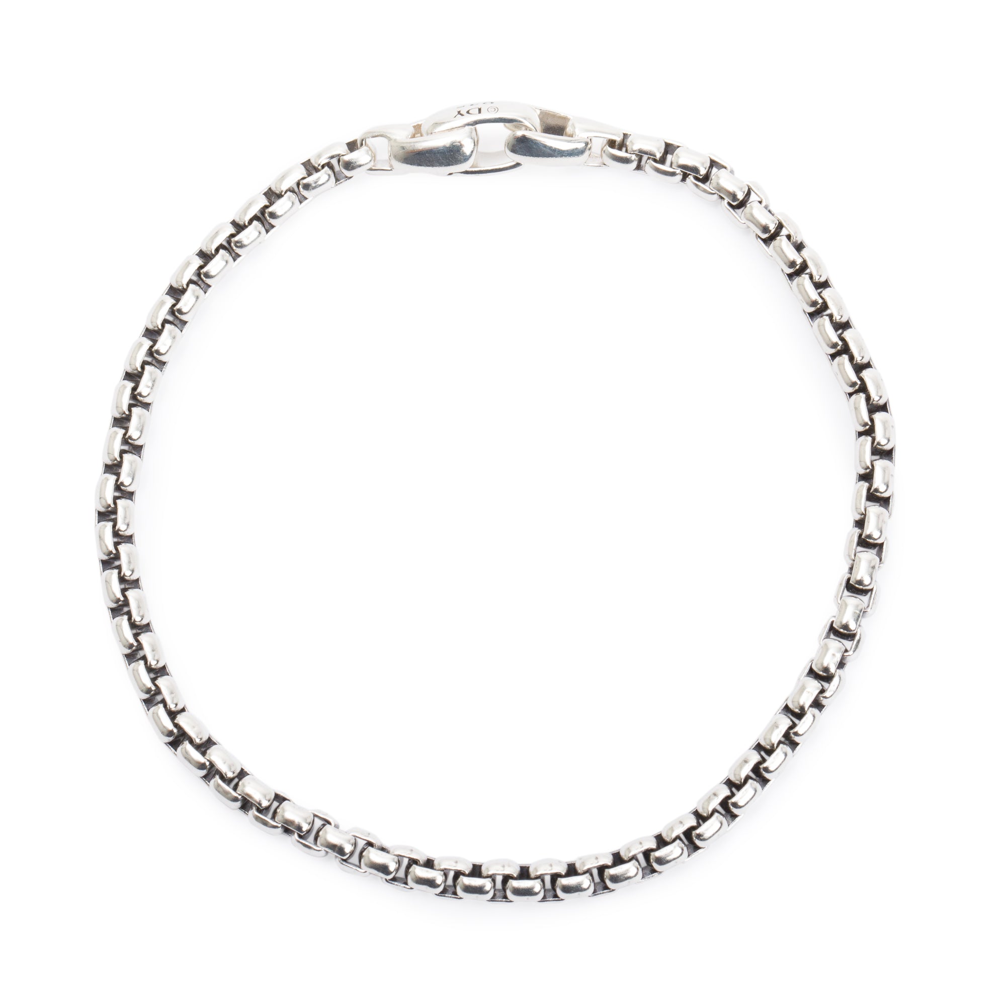 David Yurman Sterling Silver Box Chain Bracelet, 4 MM