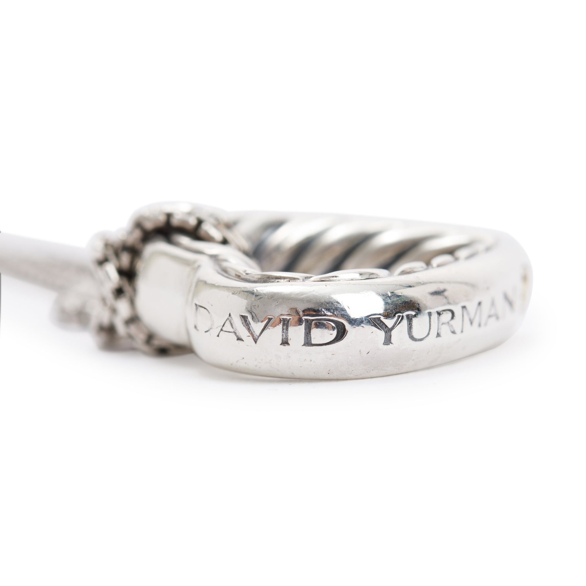 David Yurman Sterling Silver Cable Heart Pendant Necklace