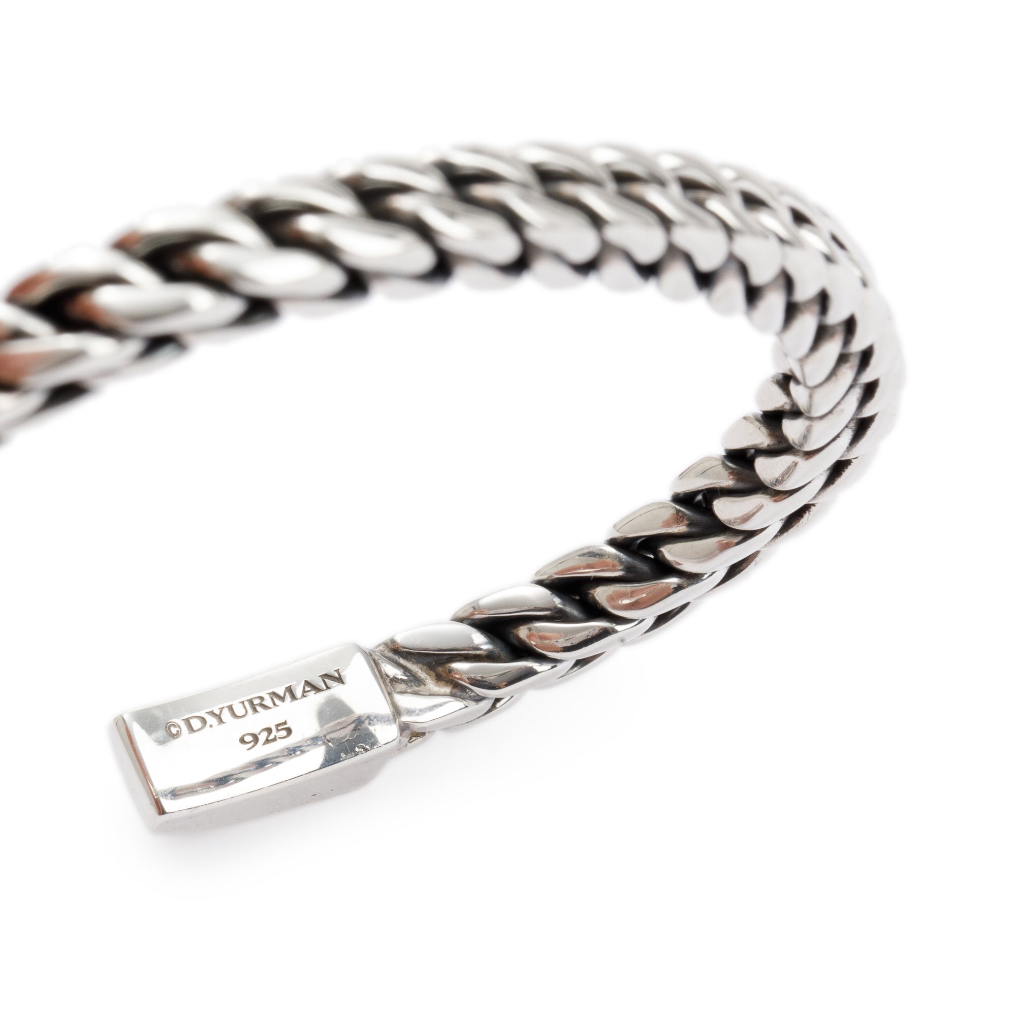 David Yurman Sterling Silver Chain Woven Cuff Bracelet