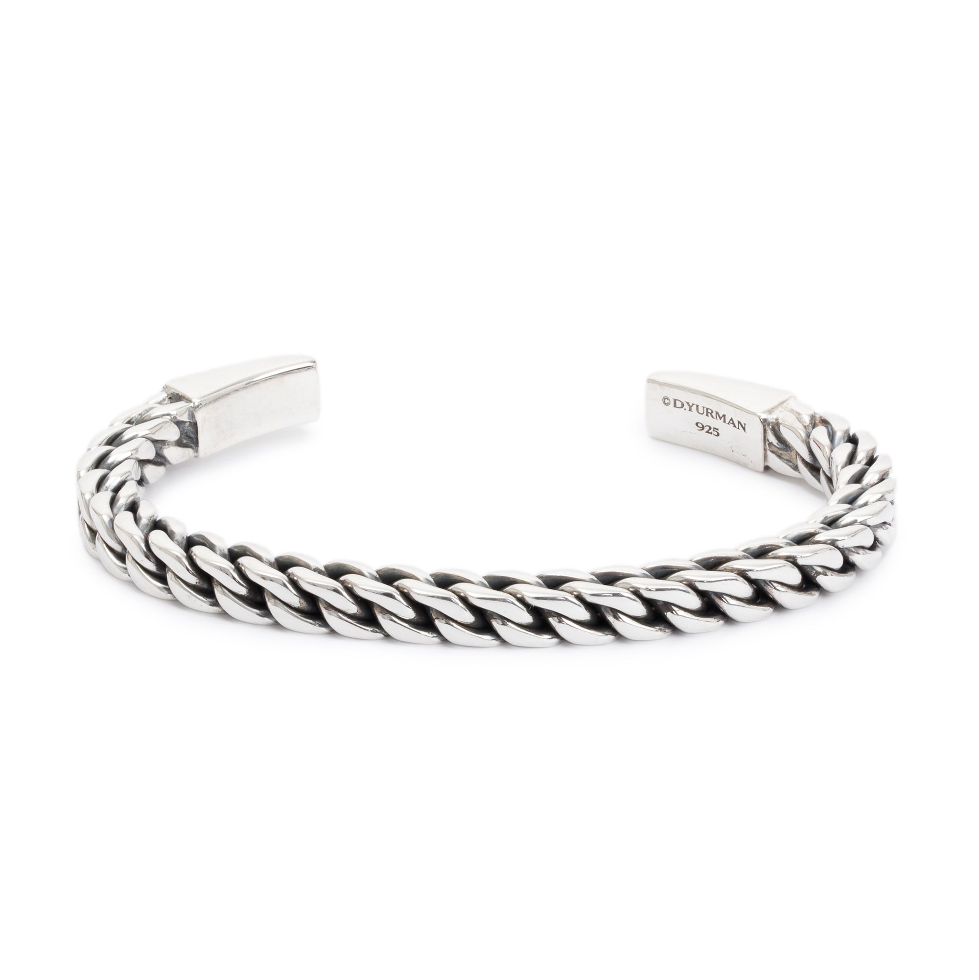 David Yurman Sterling Silver Chain Woven Cuff Bracelet