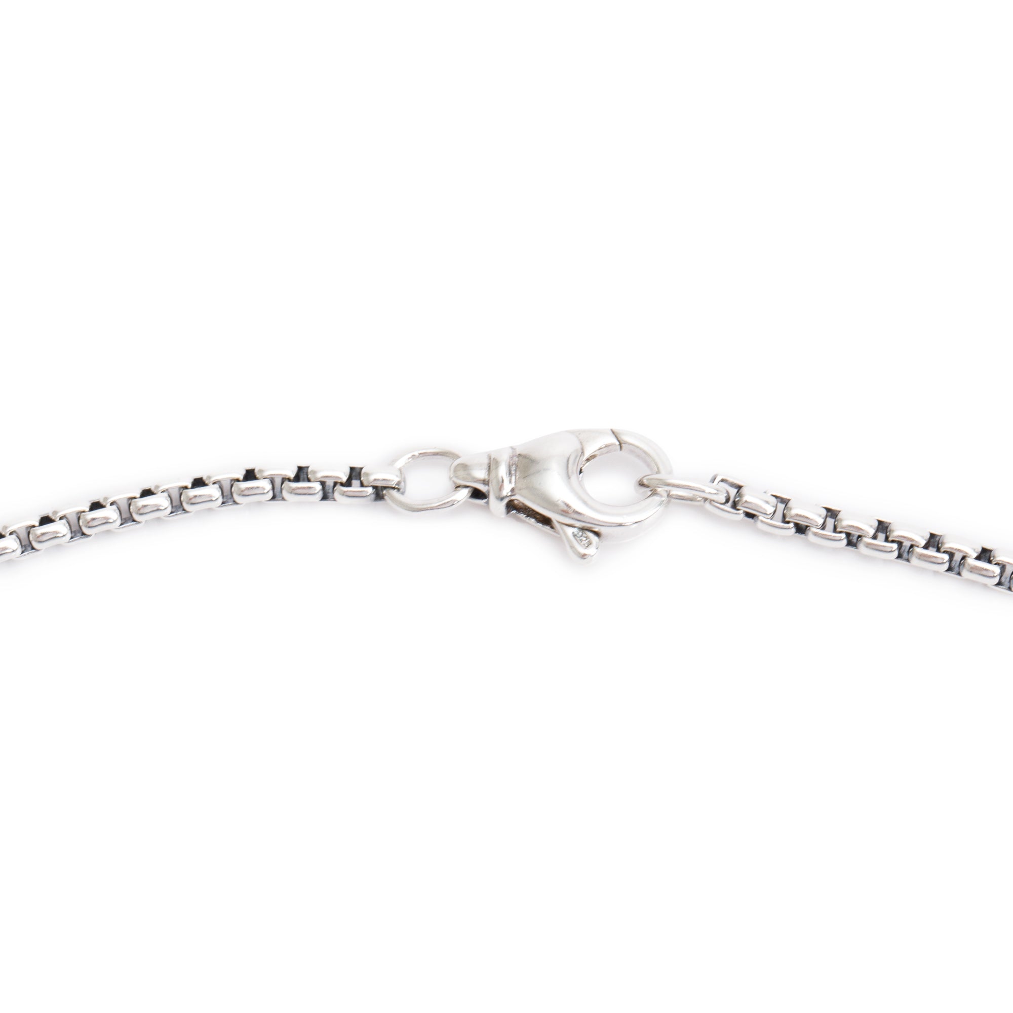 David Yurman Sterling Silver Chinese Writing Stone Tablet Pendant Necklace