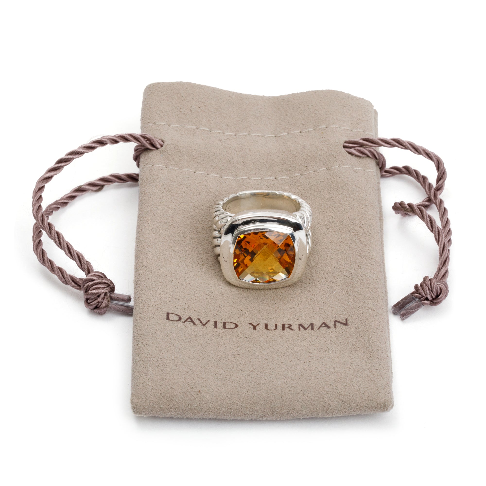 David Yurman Sterling Silver Citrine Albion Ring, Size 6.25