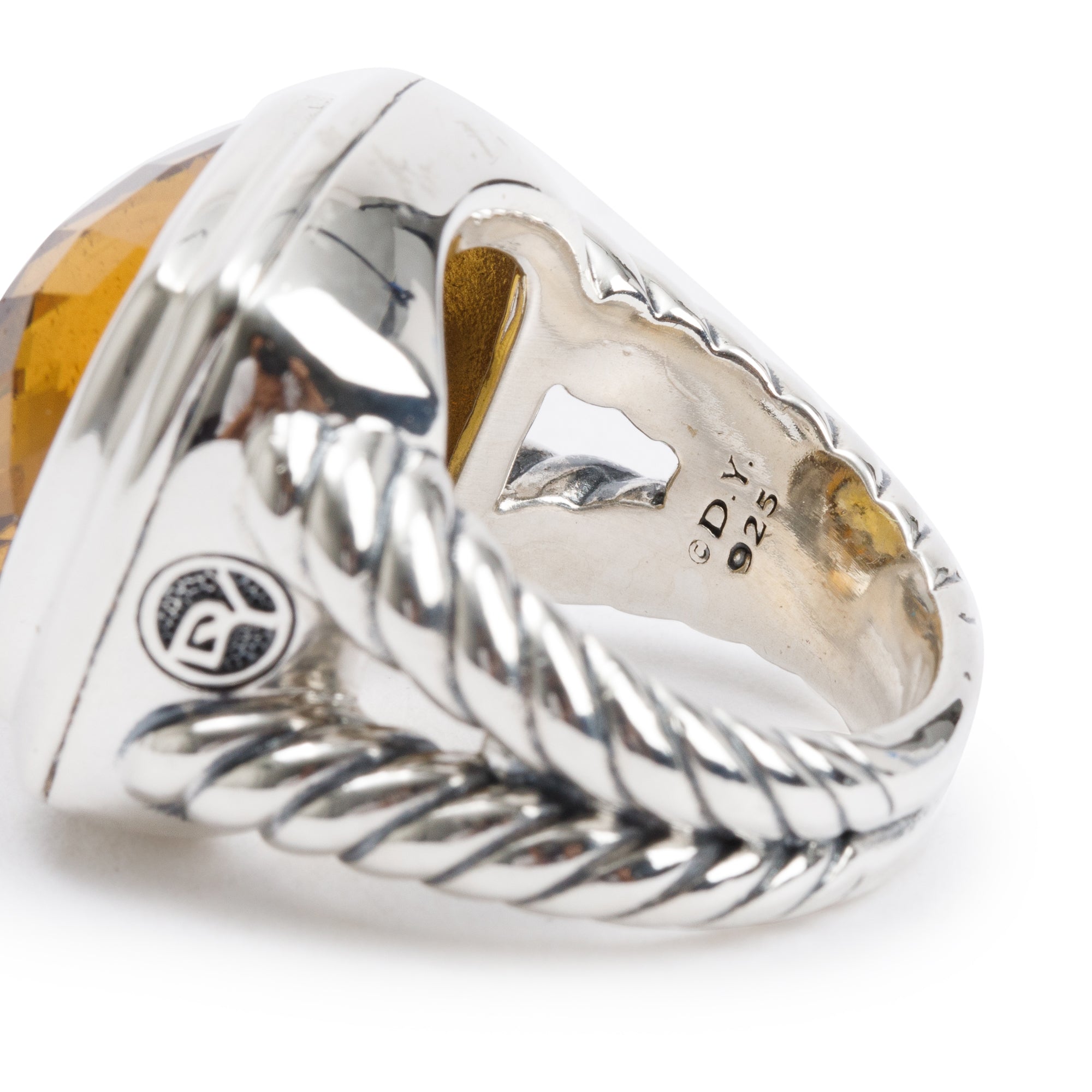 David Yurman Sterling Silver Citrine Albion Ring, Size 7.75