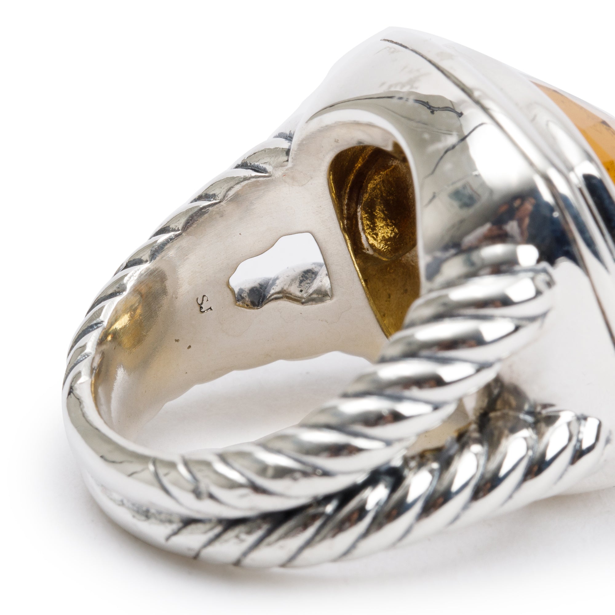 David Yurman Sterling Silver Citrine Albion Ring, Size 7.75