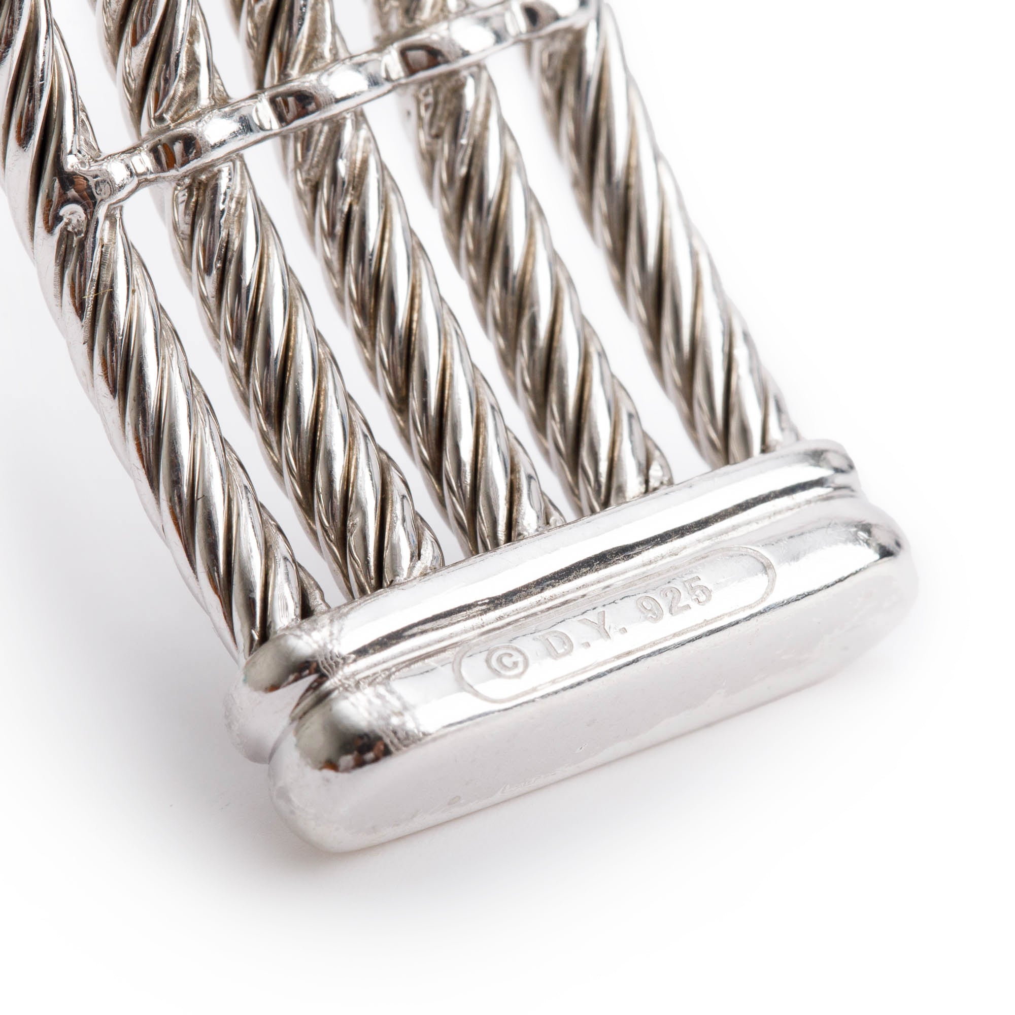 David Yurman Sterling Silver Diamond Confetti Five-Row Cuff Bracelet