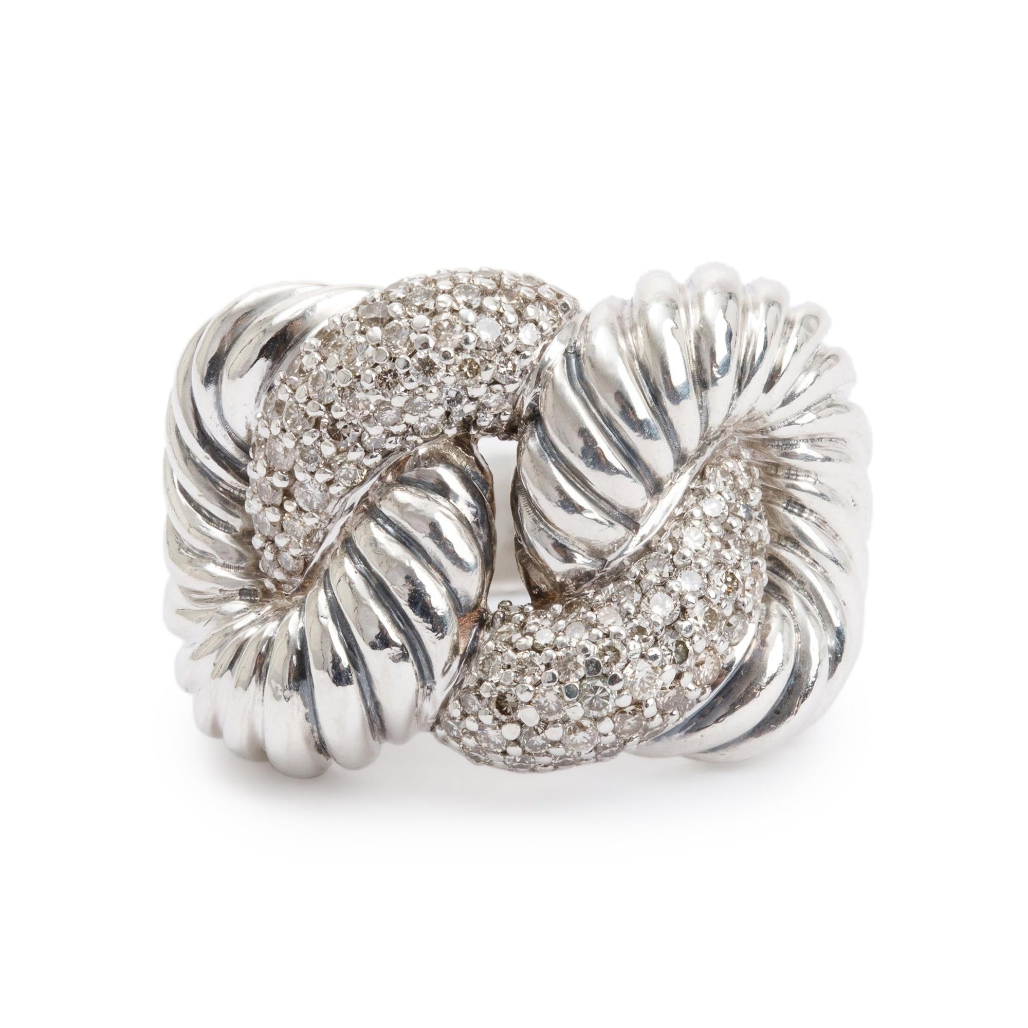 David Yurman Sterling Silver Diamond Cordelia Ring, Size 5.5