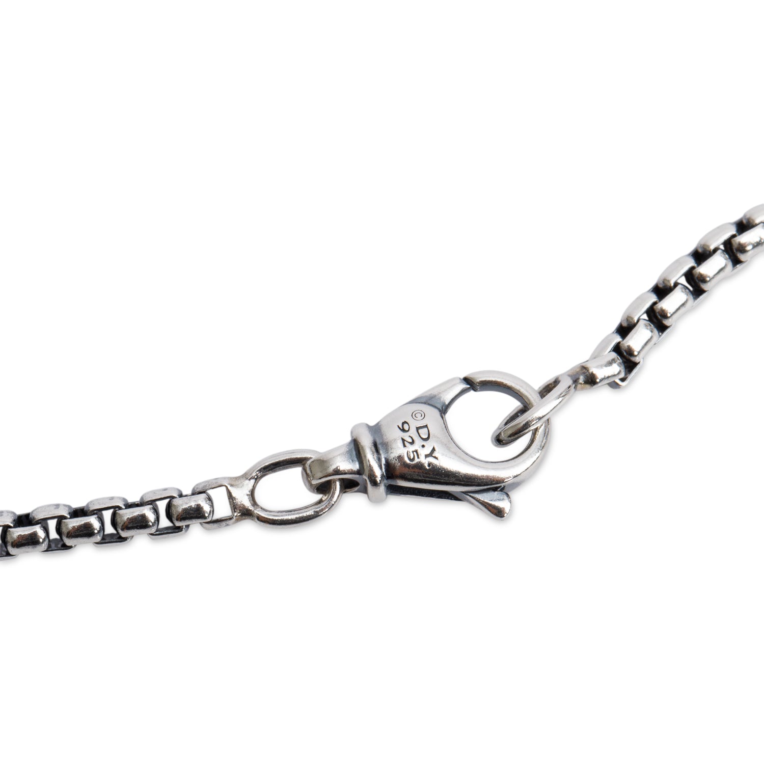 David Yurman Sterling Silver Diamond Faceted Enhancer Pendant Necklace