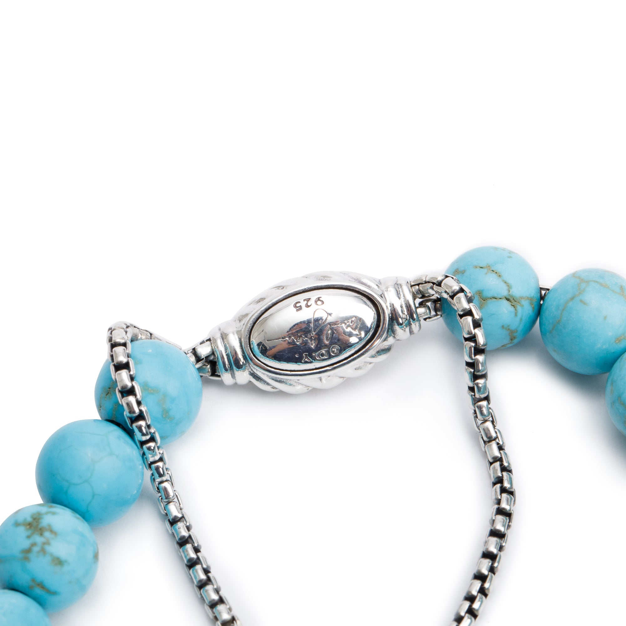 David Yurman Sterling Silver Dyed Magnesite 8 MM Spirtual Bead Bracelet