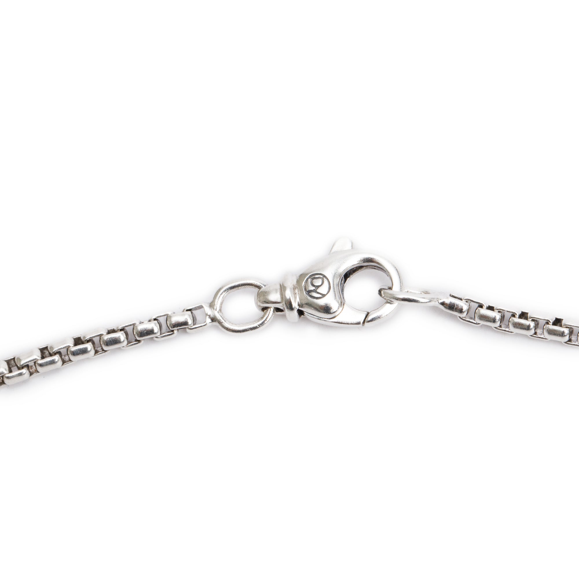 David Yurman Sterling Silver Forged Carbon Black Diamond Tag Pendant Necklace