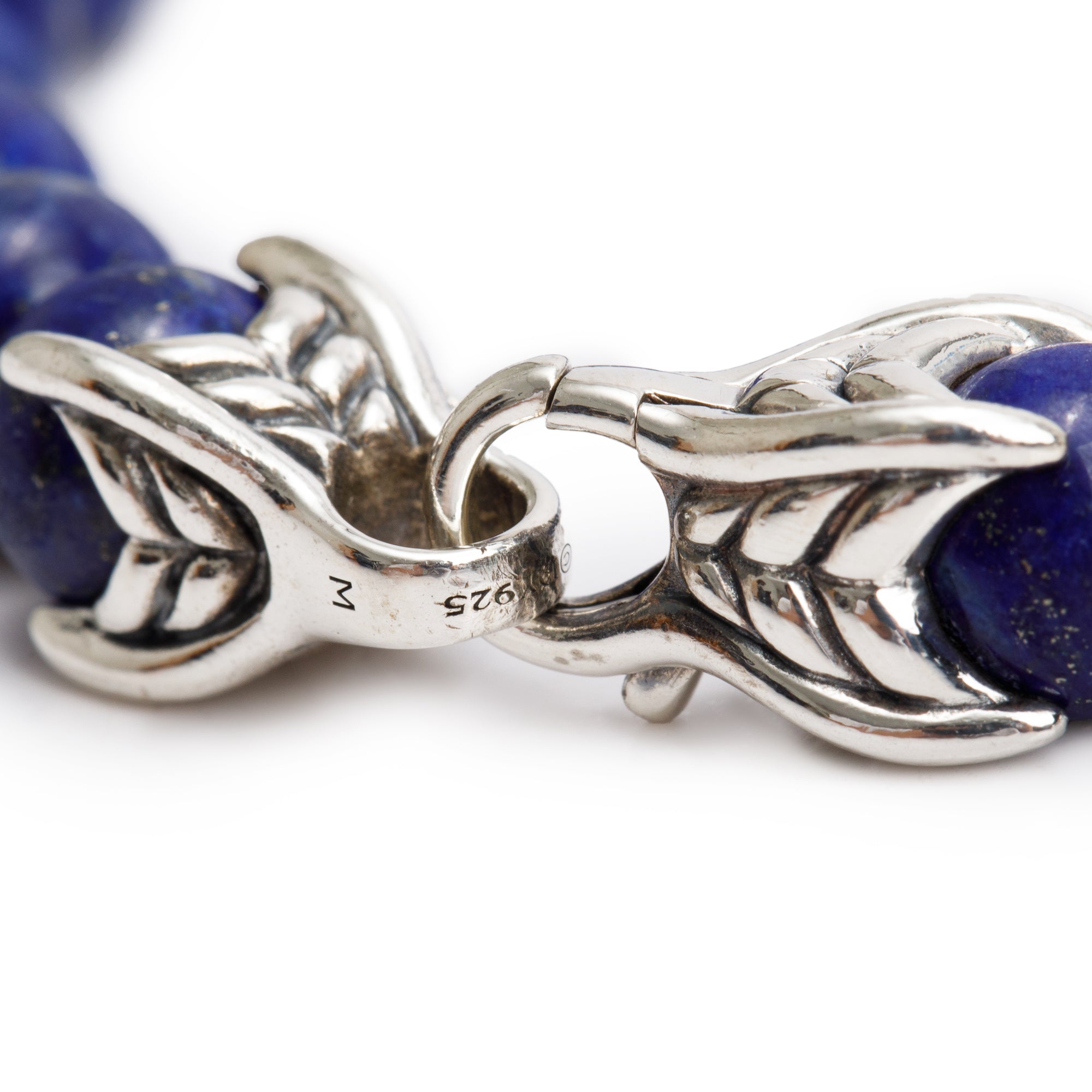 David Yurman Sterling Silver Lapis Lazuli Spiritual Beads Bracelet