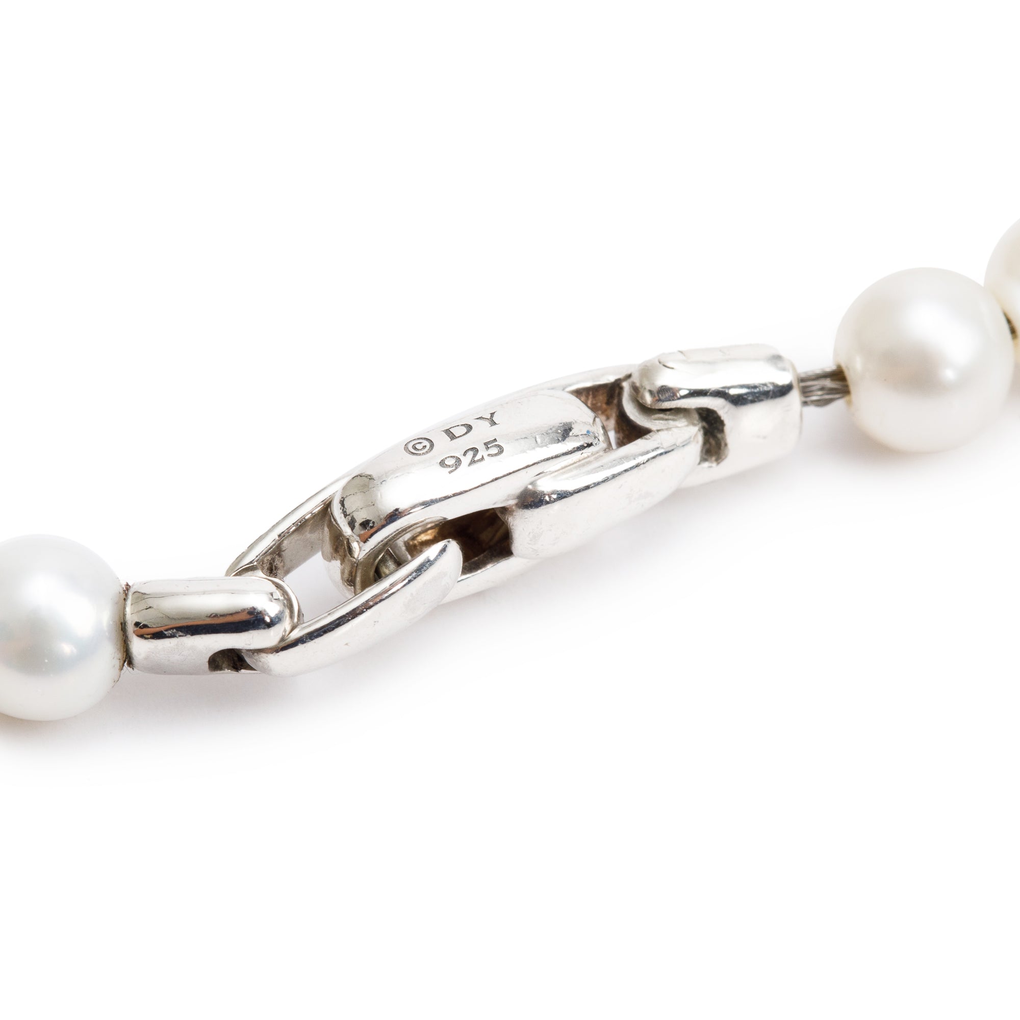 David Yurman Sterling Silver Pearl & Black Diamond Spiritual Beads Necklace w/ Box & Receipt