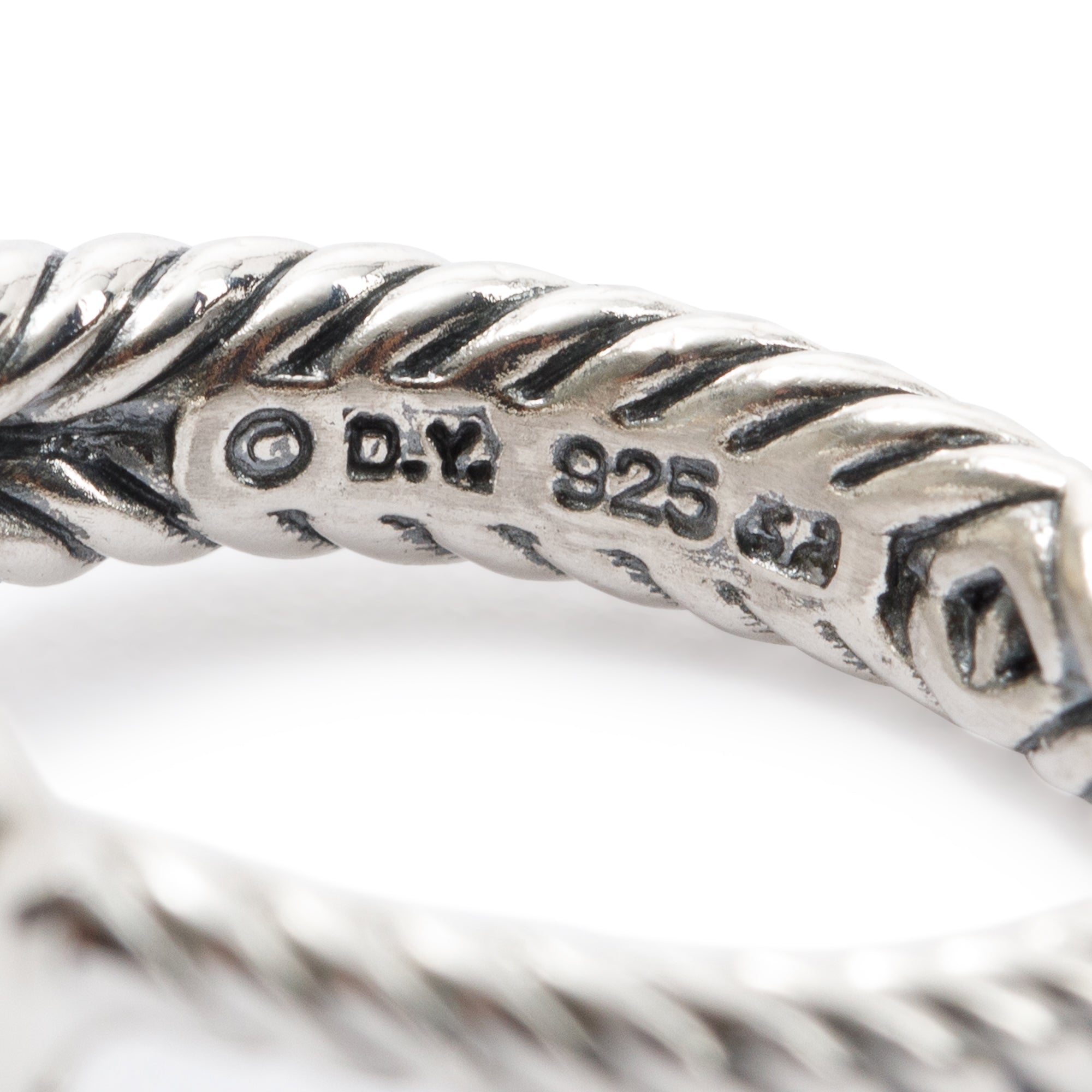 David Yurman Sterling Silver Petite Albion Ring with White Topaz and Diamonds