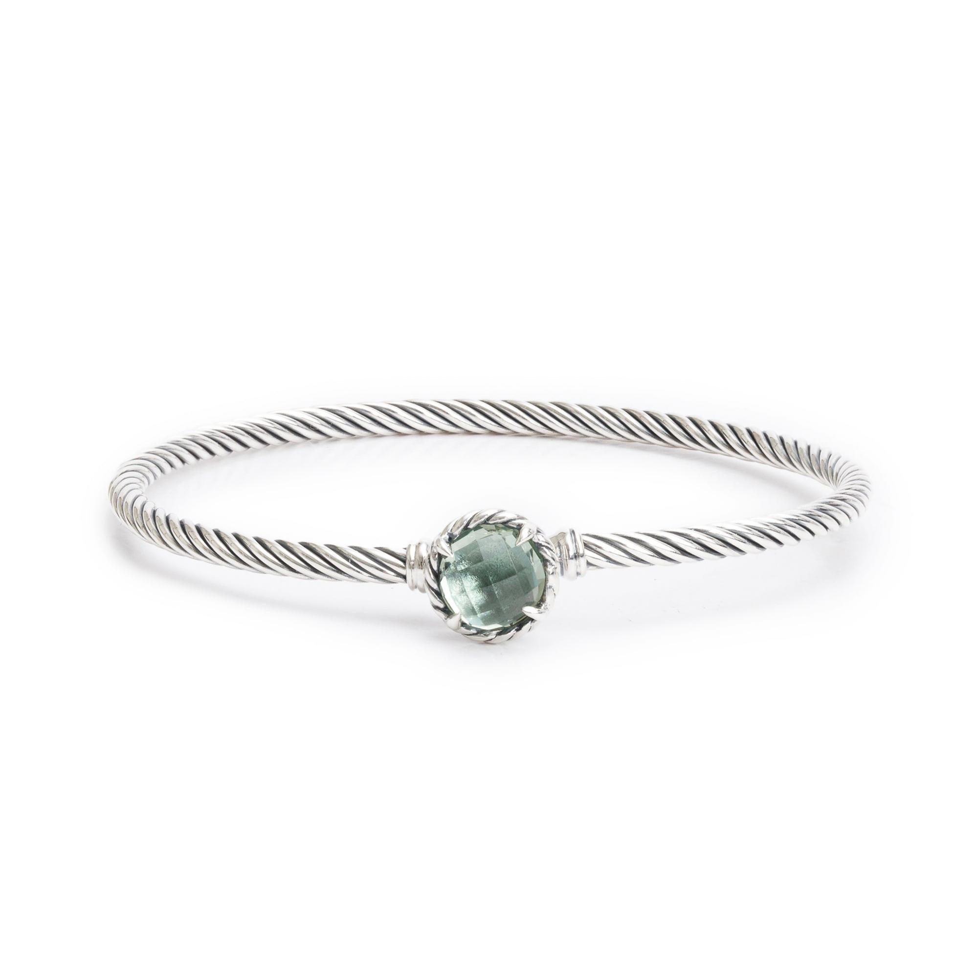 David Yurman Sterling Silver Prasiolite Petite Chatelaine Bracelet, 3MM