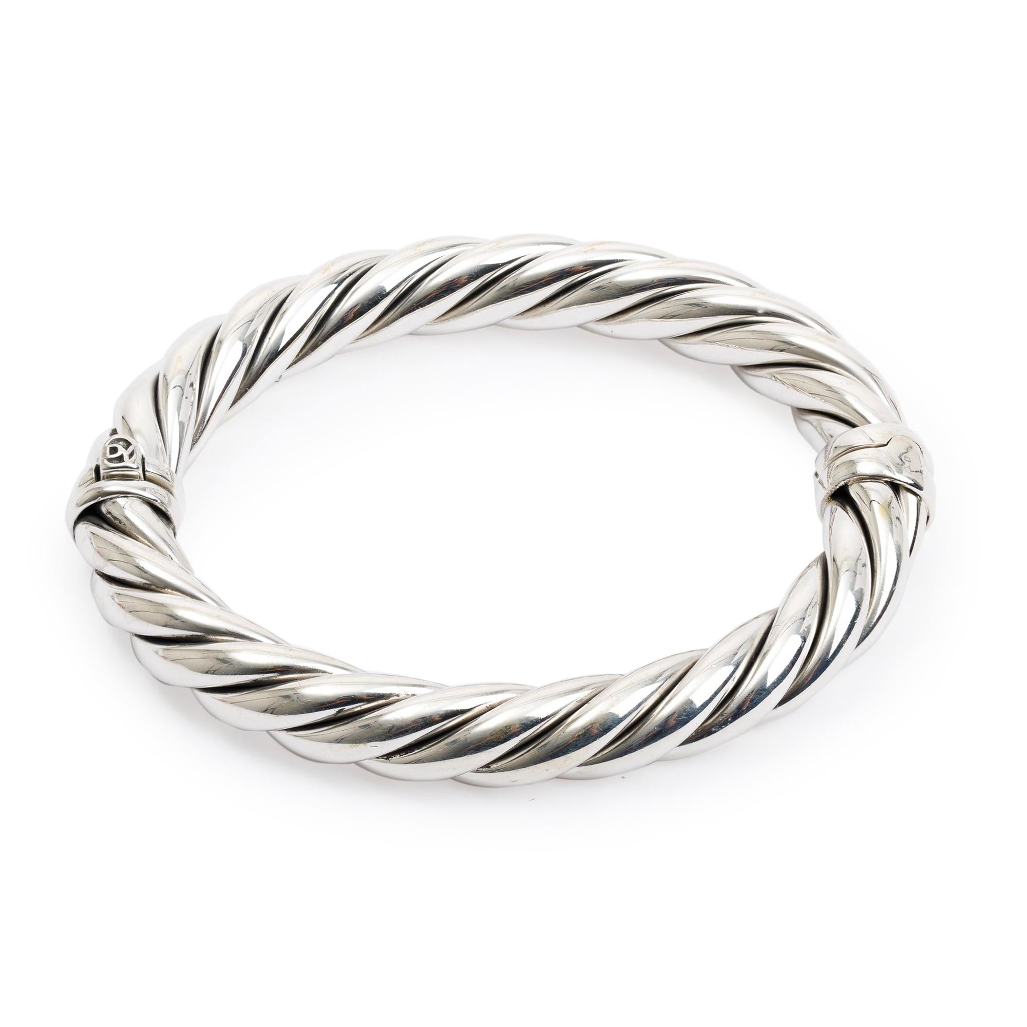 David Yurman Sterling Silver Sculpted Cable Bracelet, 9 MM