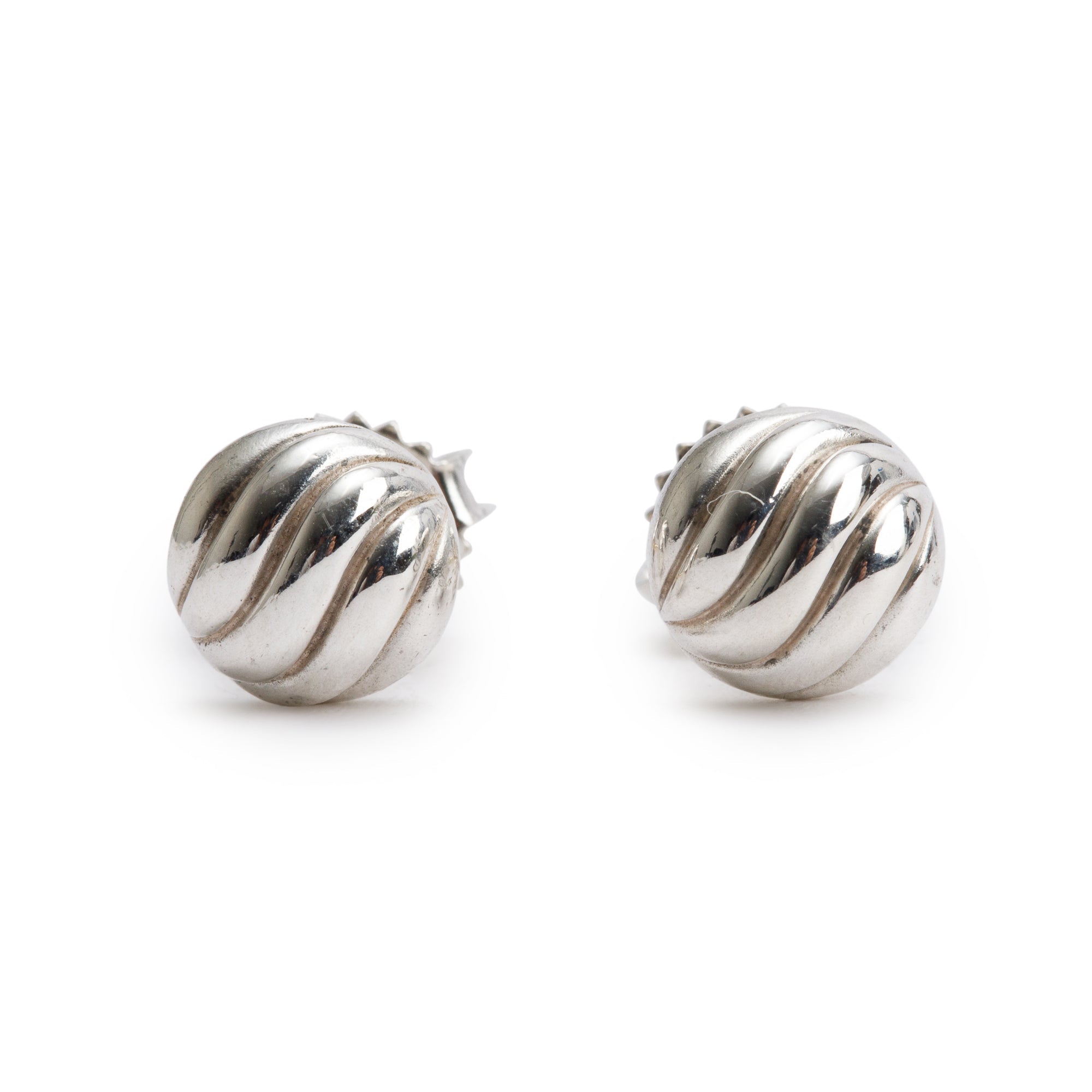 David Yurman Sterling Silver Sculpted Cable Stud Earrings