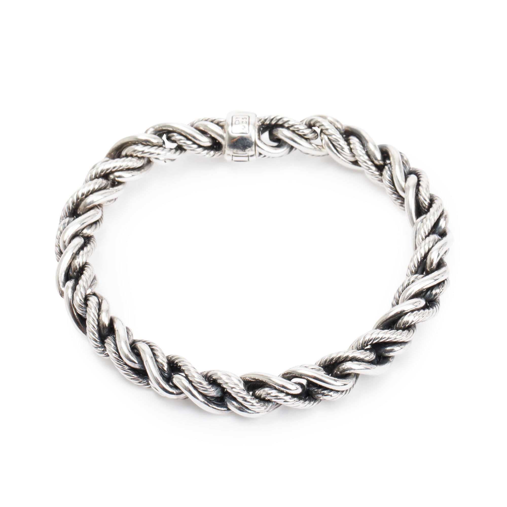 David Yurman Sterling Silver Woven Cable Bracelet, 8 MM