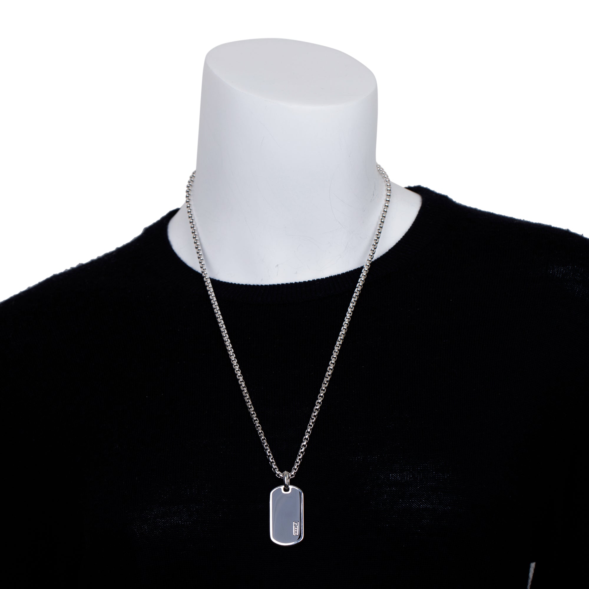 David Yurman Streamline Black Onyx Tag Pendant Necklace