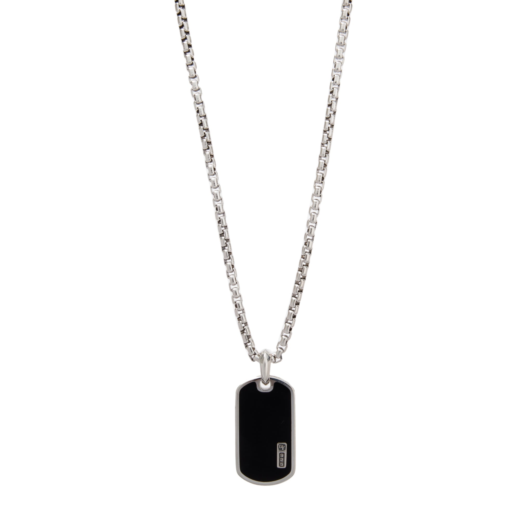 David Yurman Streamline Black Onyx Tag Pendant Necklace