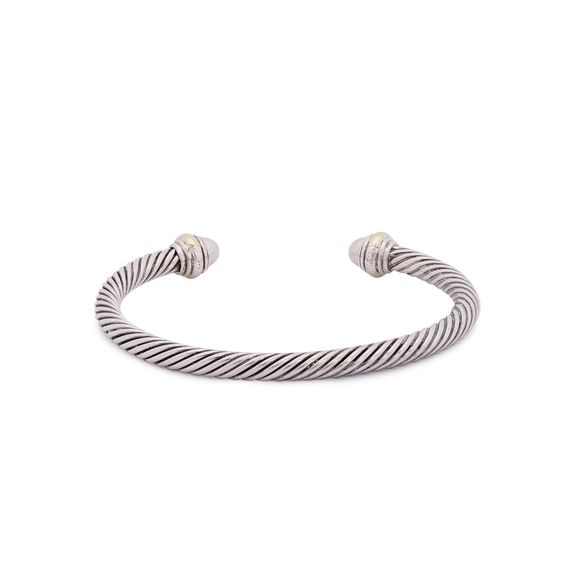 David Yurman Two-Tone 5 MM Cable Classics Bracelet with Pearls