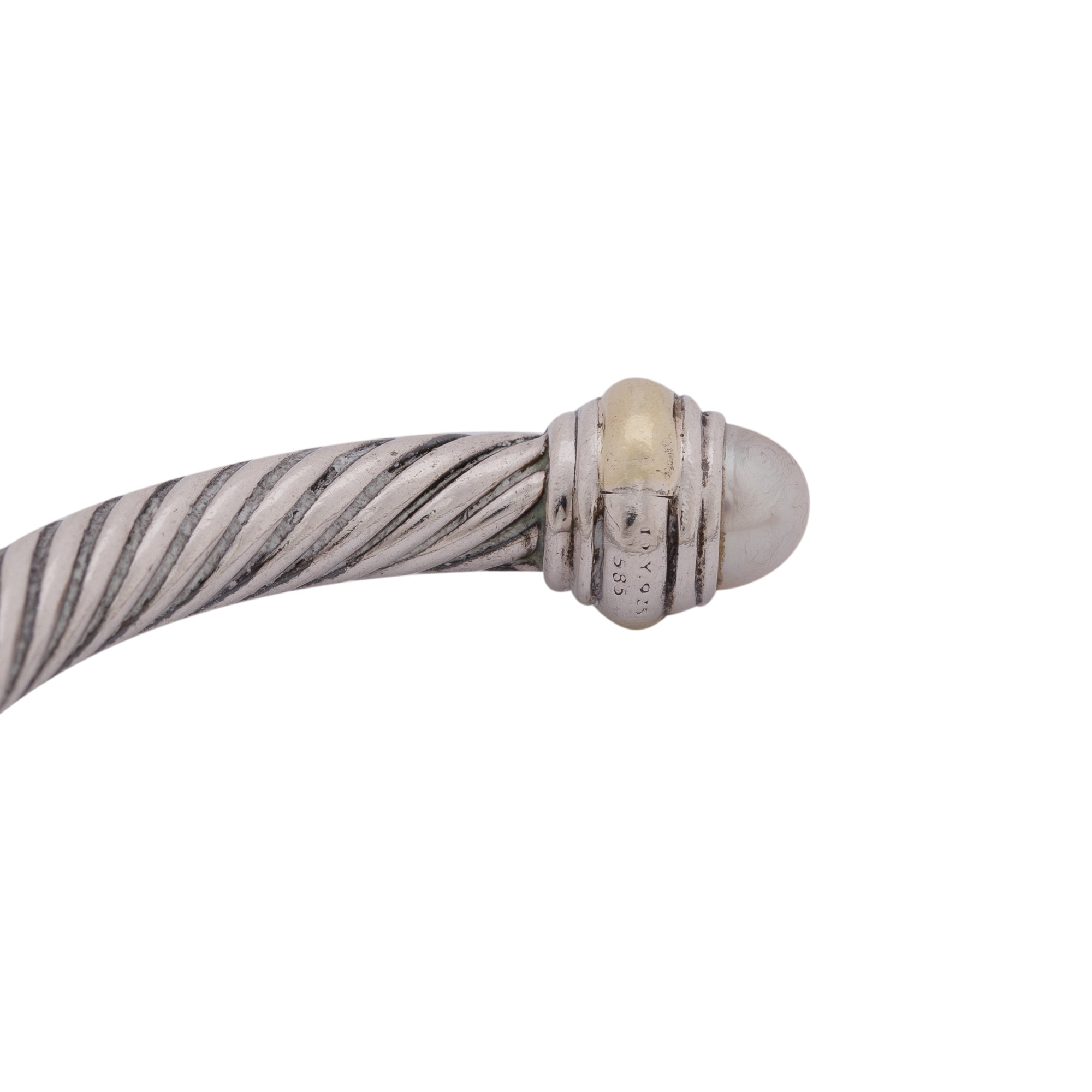 David Yurman Two-Tone 5 MM Cable Classics Bracelet with Pearls