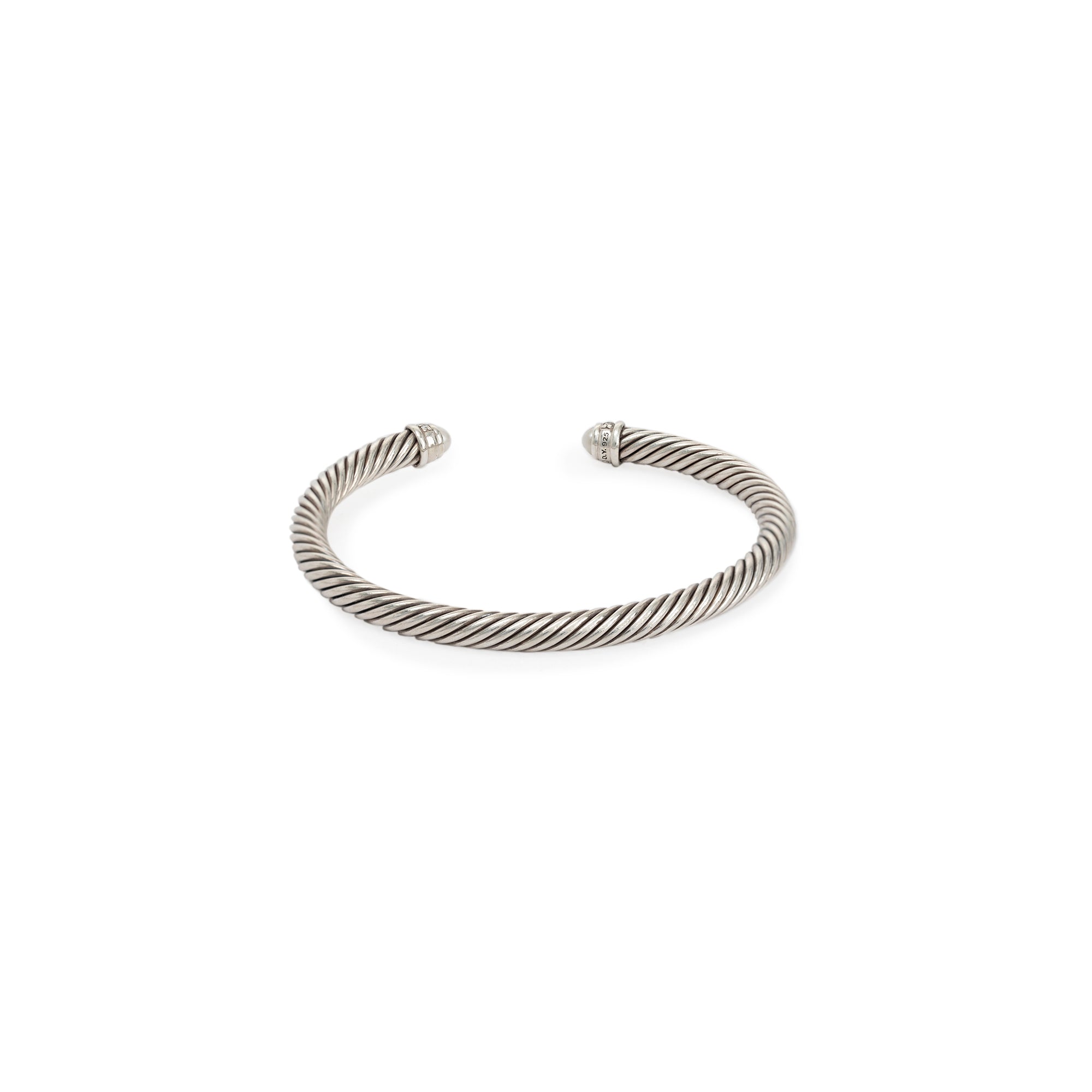 David Yurman Two-Tone 5 MM Cable Classics Bracelet with Pearls & Diamonds