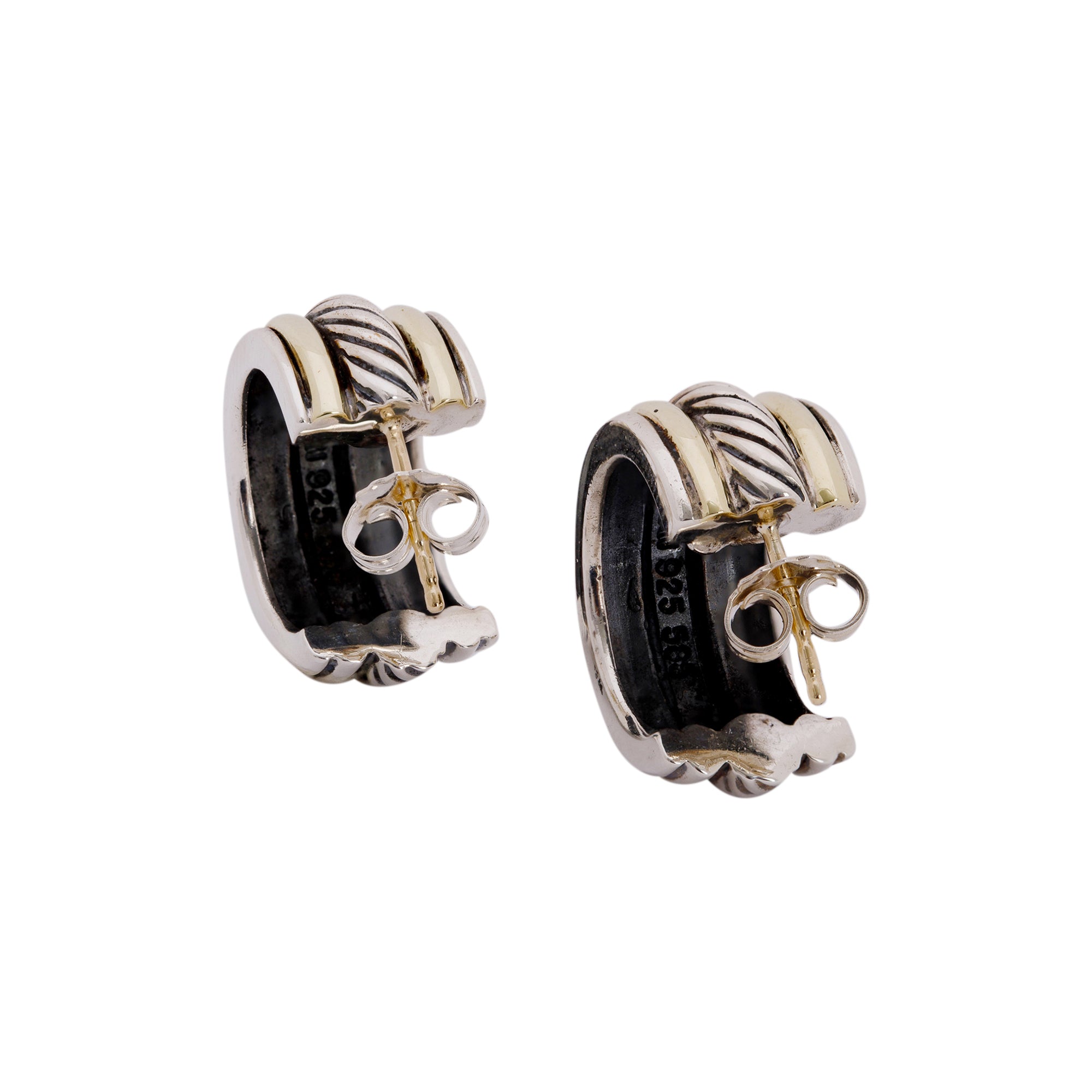 David Yurman Two-Tone Cable Hoop Earrings