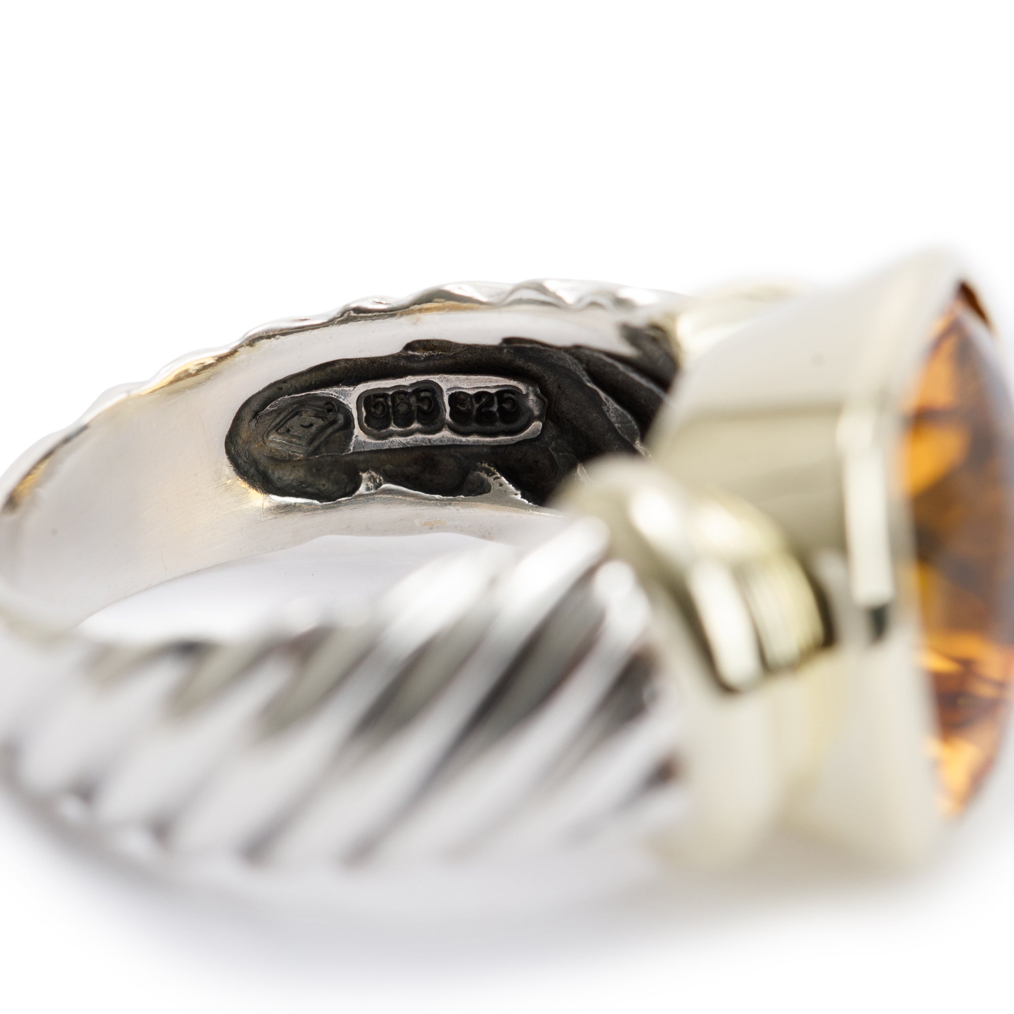 David Yurman Two-Tone Citrine Noblesse Cocktail Ring