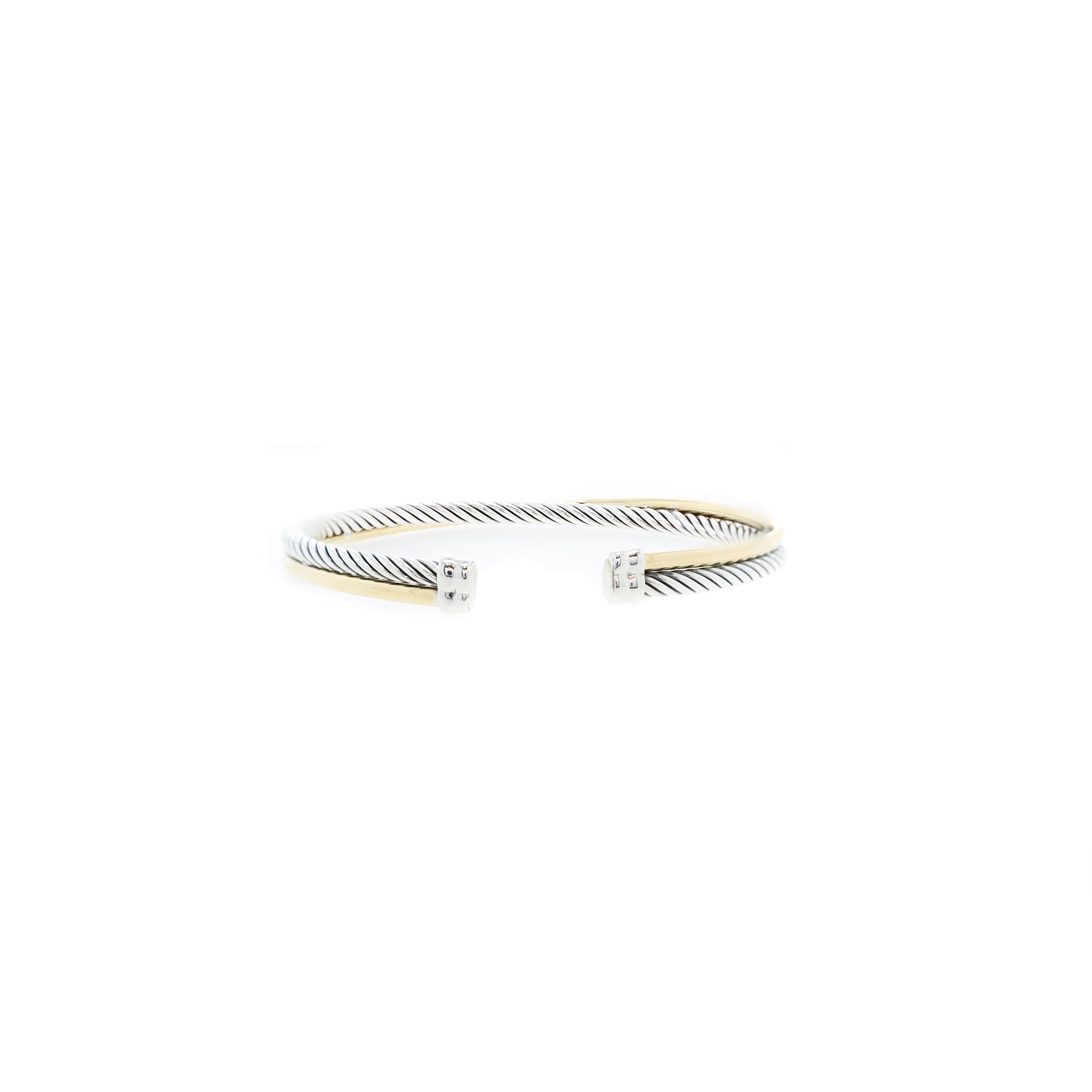 David Yurman Two-Tone Crossover Cuff Bracelet, 3 MM