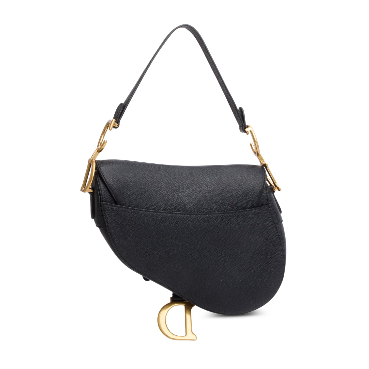 Christian Dior 2021 Black Grained Calfskin Saddle Bag