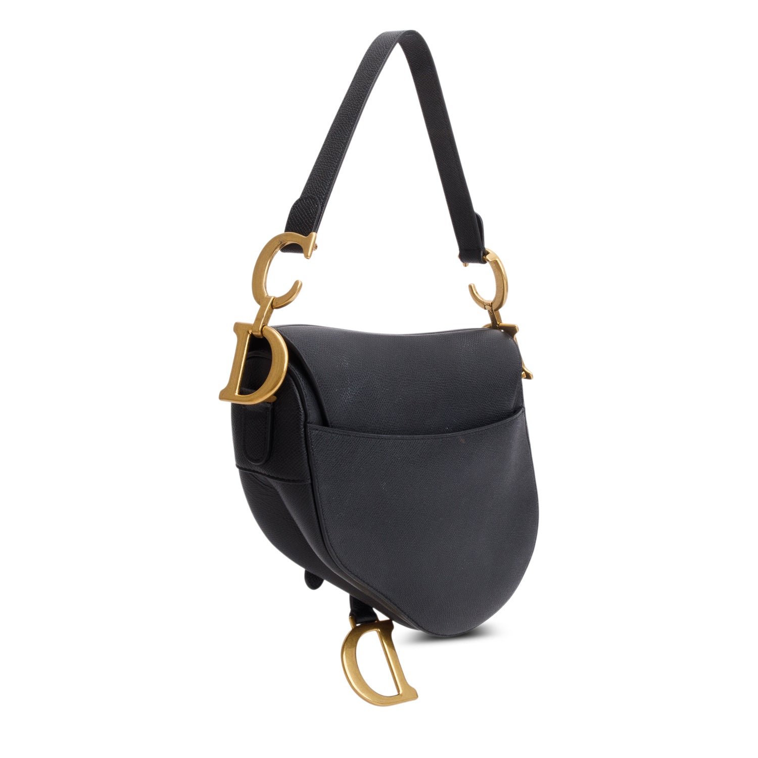 Christian Dior 2021 Black Grained Calfskin Saddle Bag