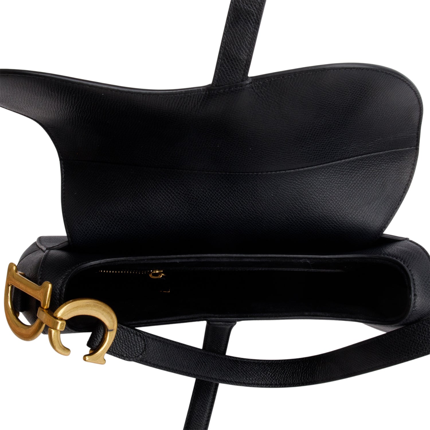 Christian Dior 2021 Black Grained Calfskin Saddle Bag