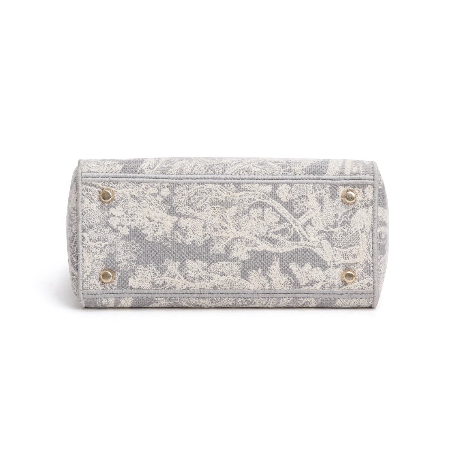 Christian Dior 2021 Grey Canvas Toile de Jouy Embroidered Medium Lady D-Lite w/ Strap