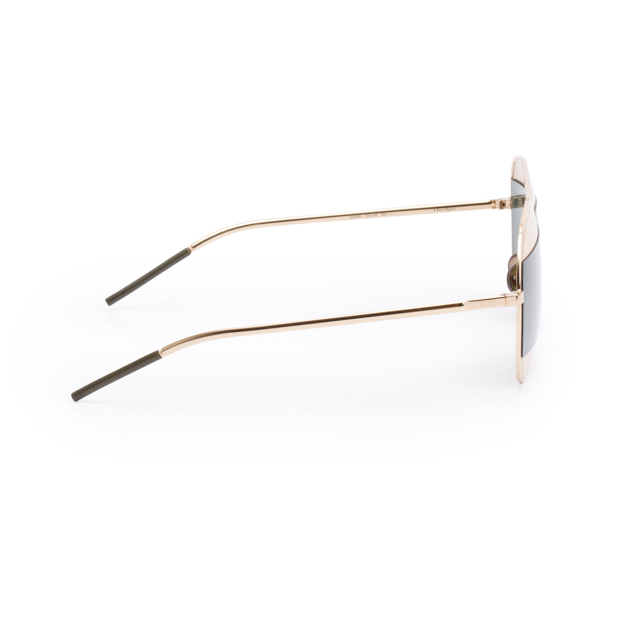 Dior Gold-Tone Metal Frame DiorSplit 1 Aviator Sunglasses w/ Case