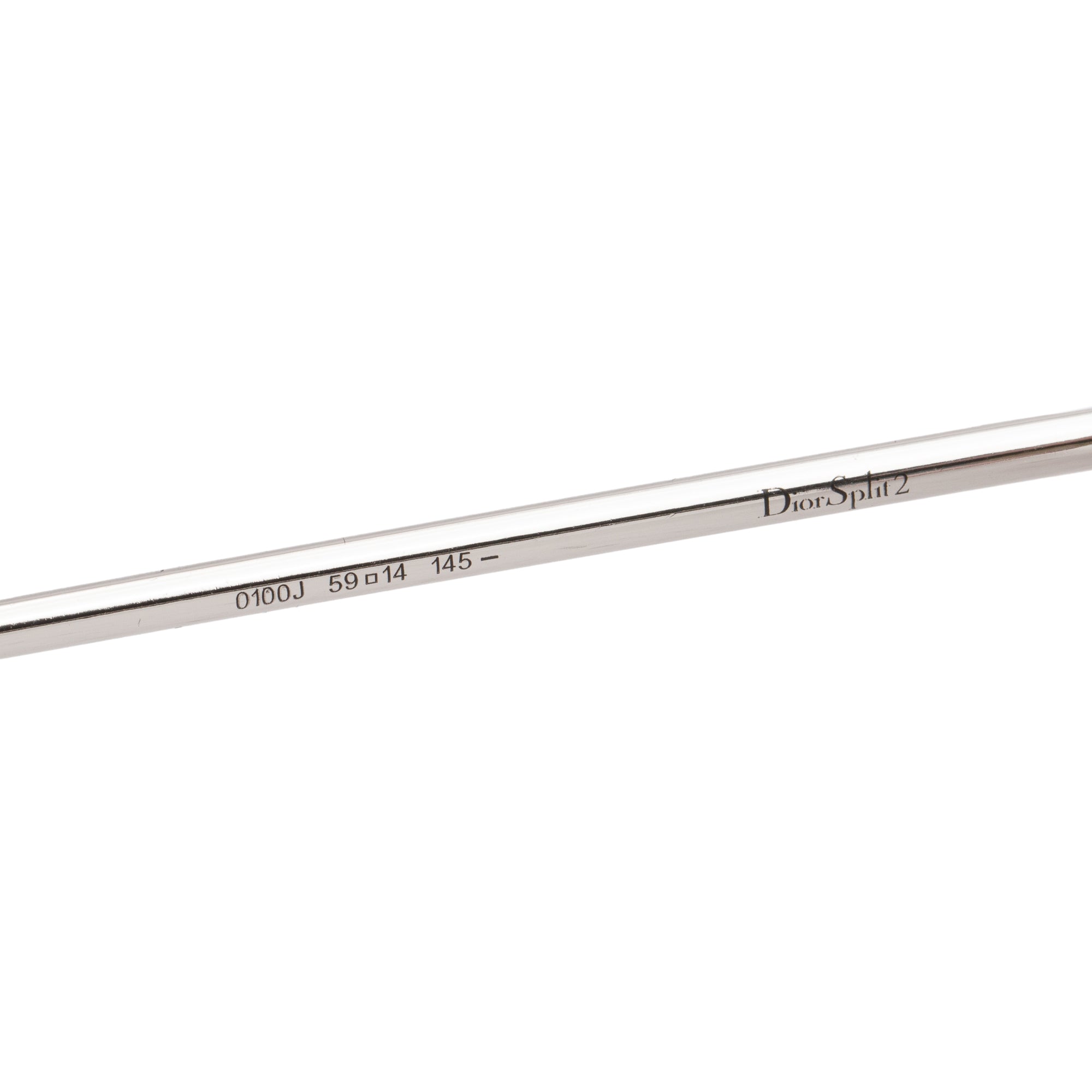 Dior Silver-Tone Metal Frame DiorSplit 2 Aviator Sunglasses w/ Case