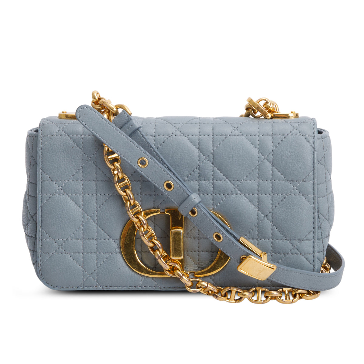 Christian Dior 2021 Grey Supple Cannage Calfskin Leather Small